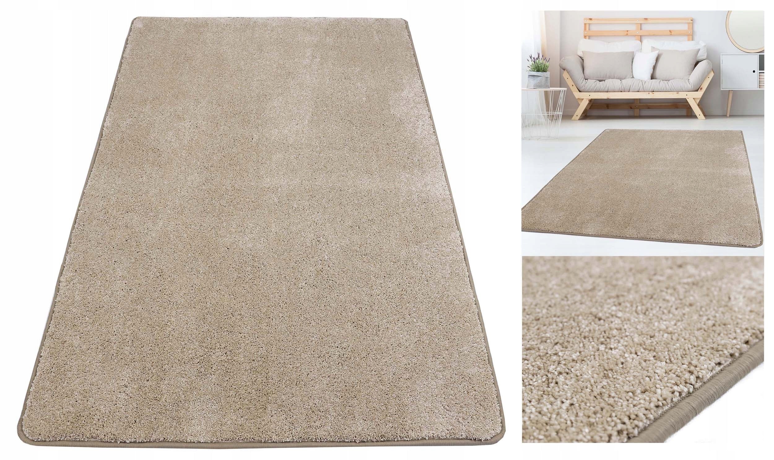 FASHIONABLE CARPET FOR LIVING ROOM BEDROOM SOFT THICK BEIGE 120X160 cm Beverly