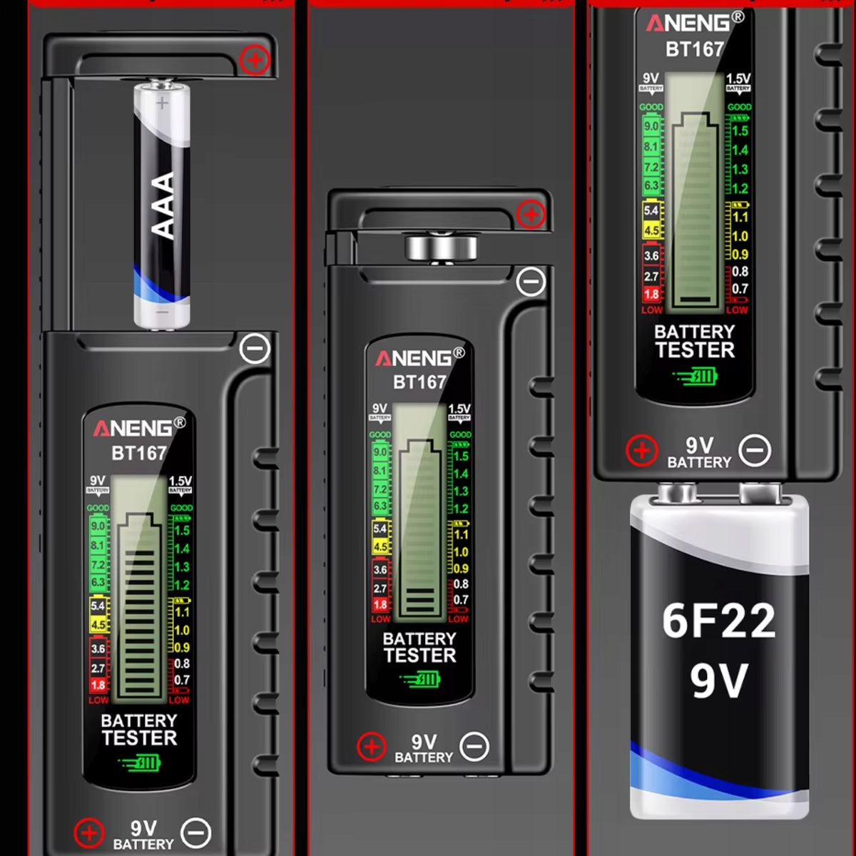 FAST BATTERY TESTER AA AAA 9V 1.5V ANENG BT167 LCD METER FOR REMOTE CONTROL EAN (GTIN) 5907167725225