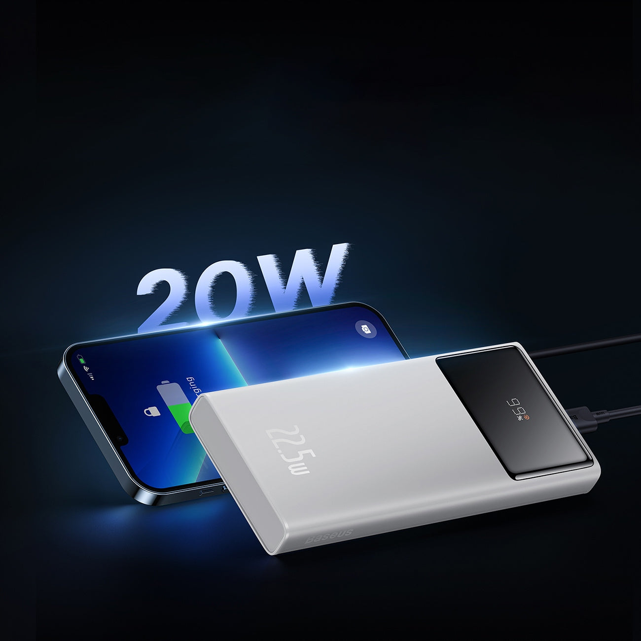 FAST POWERBANK BASEUS 10000MAH 22,5W USB-C USB-A PD DISPLAY CABLE Battery capacity 10000 mAh