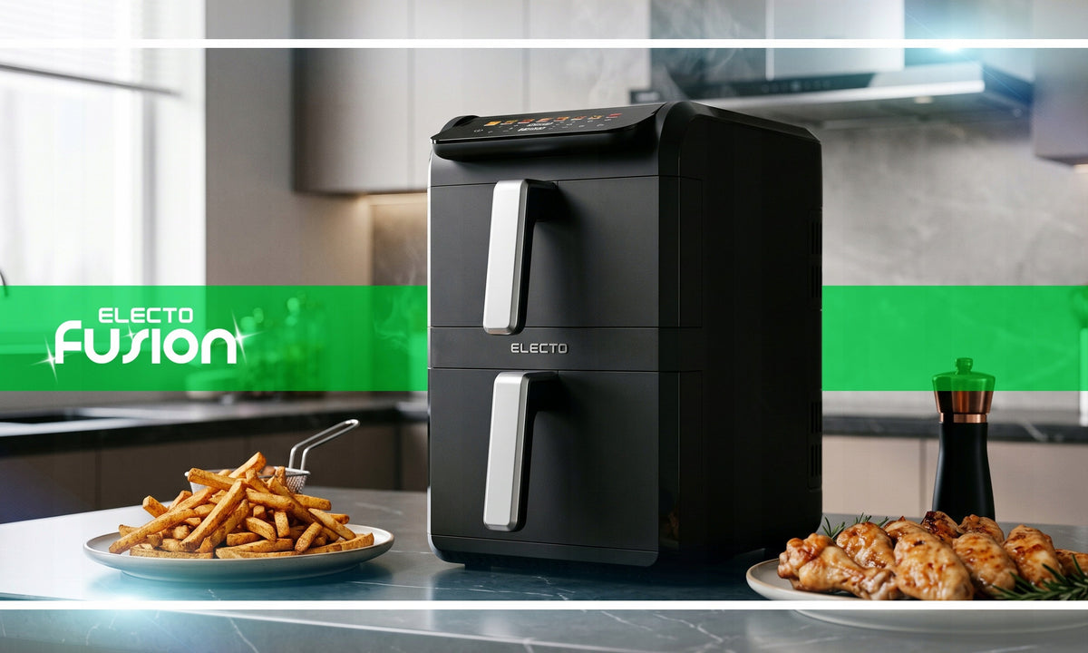 FAT FREE AIR FRYER 11L 2800W LARGE TWO CHAMBER FRYER Packaging status original