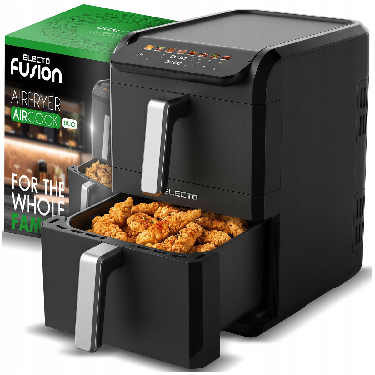 FAT FREE AIR FRYER 11L 2800W LARGE TWO CHAMBER FRYER