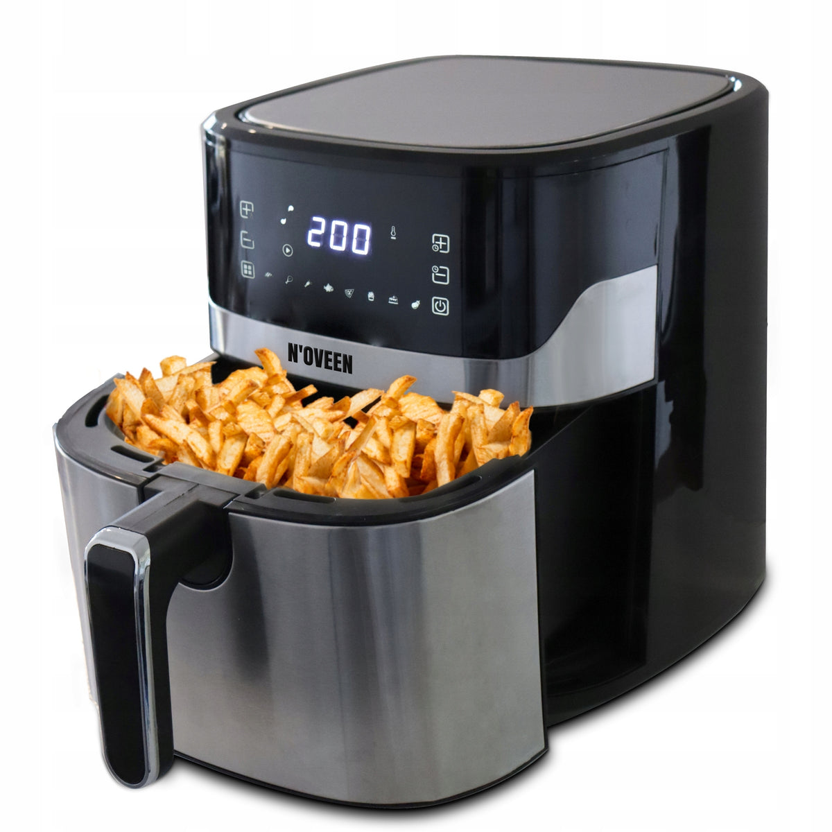 FAT FREE AIR FRYER 8 PROGRAMS 6,5L LED INOX AIR FRYER Brand N'oveen