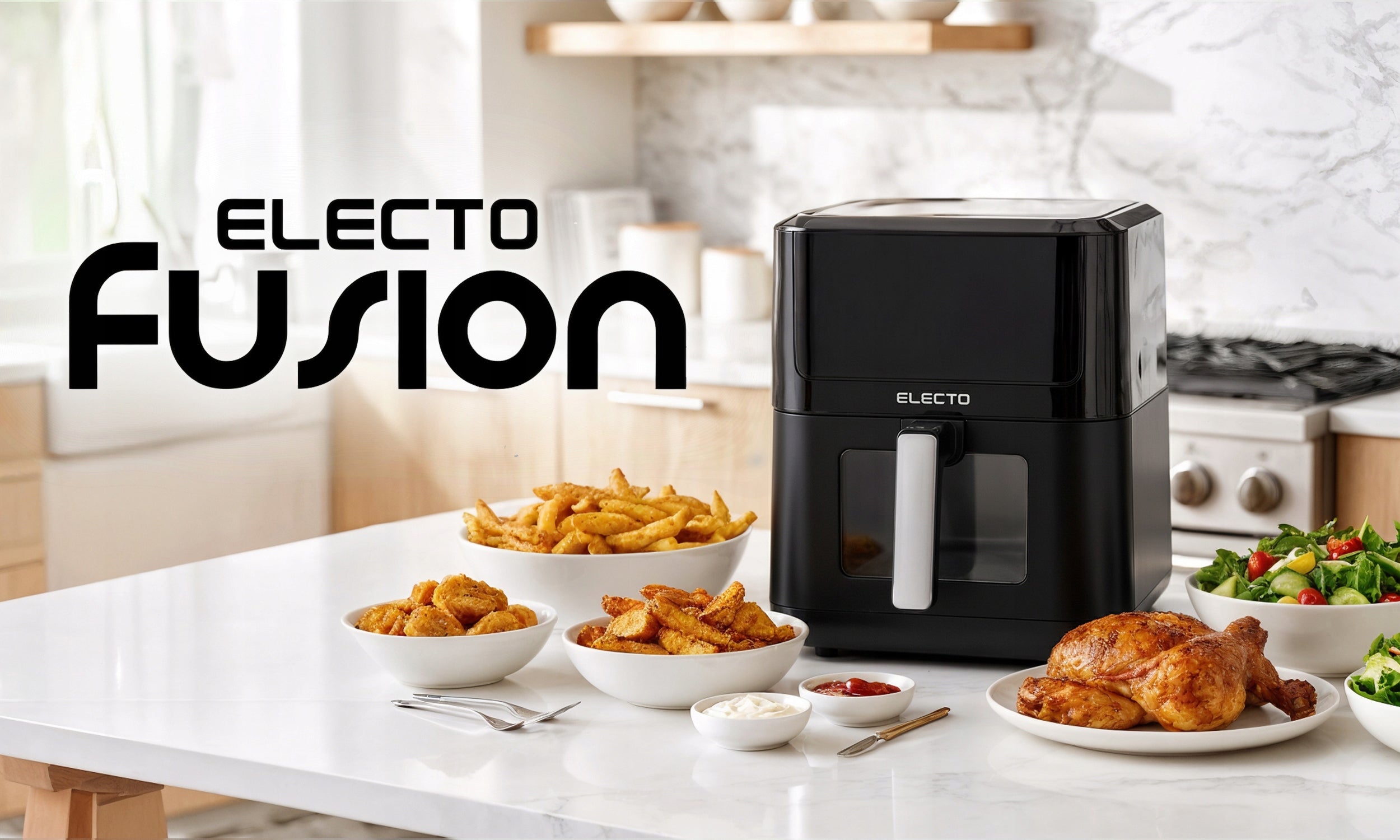 FAT FREE AIR FRYER 8L AIR FRYER 2000W LARGE 12 PROGRAMS Power 2000 W
