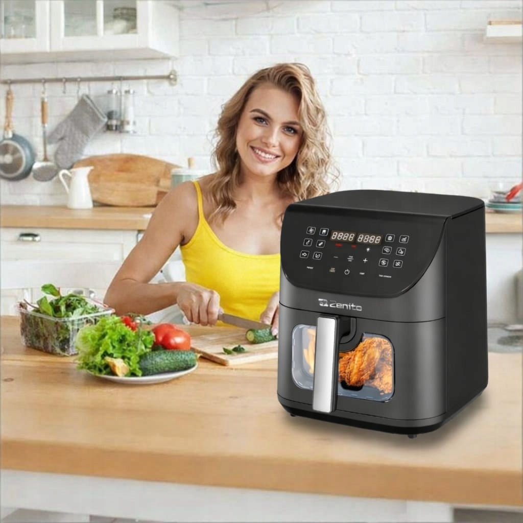 FAT FREE AIR FRYER 8L LARGE 2000W 14 PROGRAMS Dominant color black