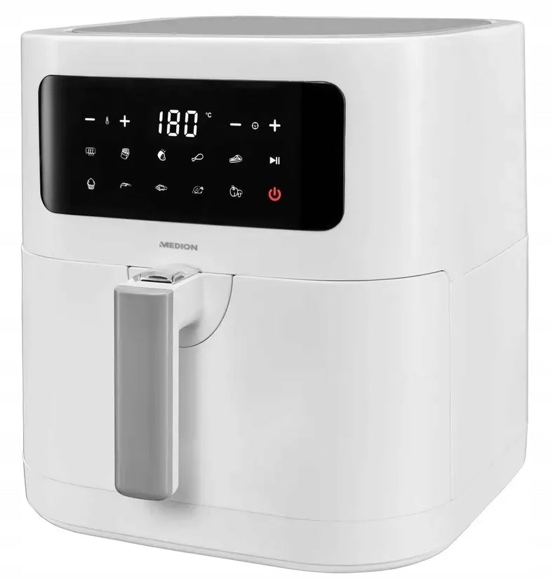 FAT-FREE AIR FRYER AIRFRYER 5.2L 9 PROGRAMS MEDION E40 white