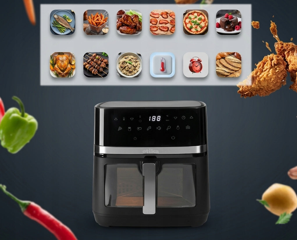 FAT-FREE AIR FRYER AIRFRYER 8l LARGE BOWL 8 LED PROGRAMS Brand Etika