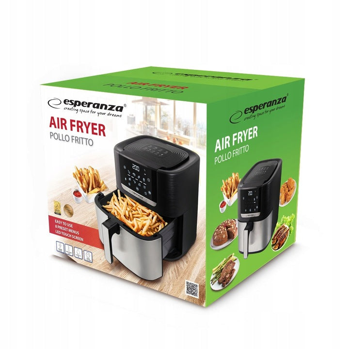 FAT FREE AIR FRYER AIRFRYER EKA004 LARGE BOWL 8L 1700W Model Pollo Fritto