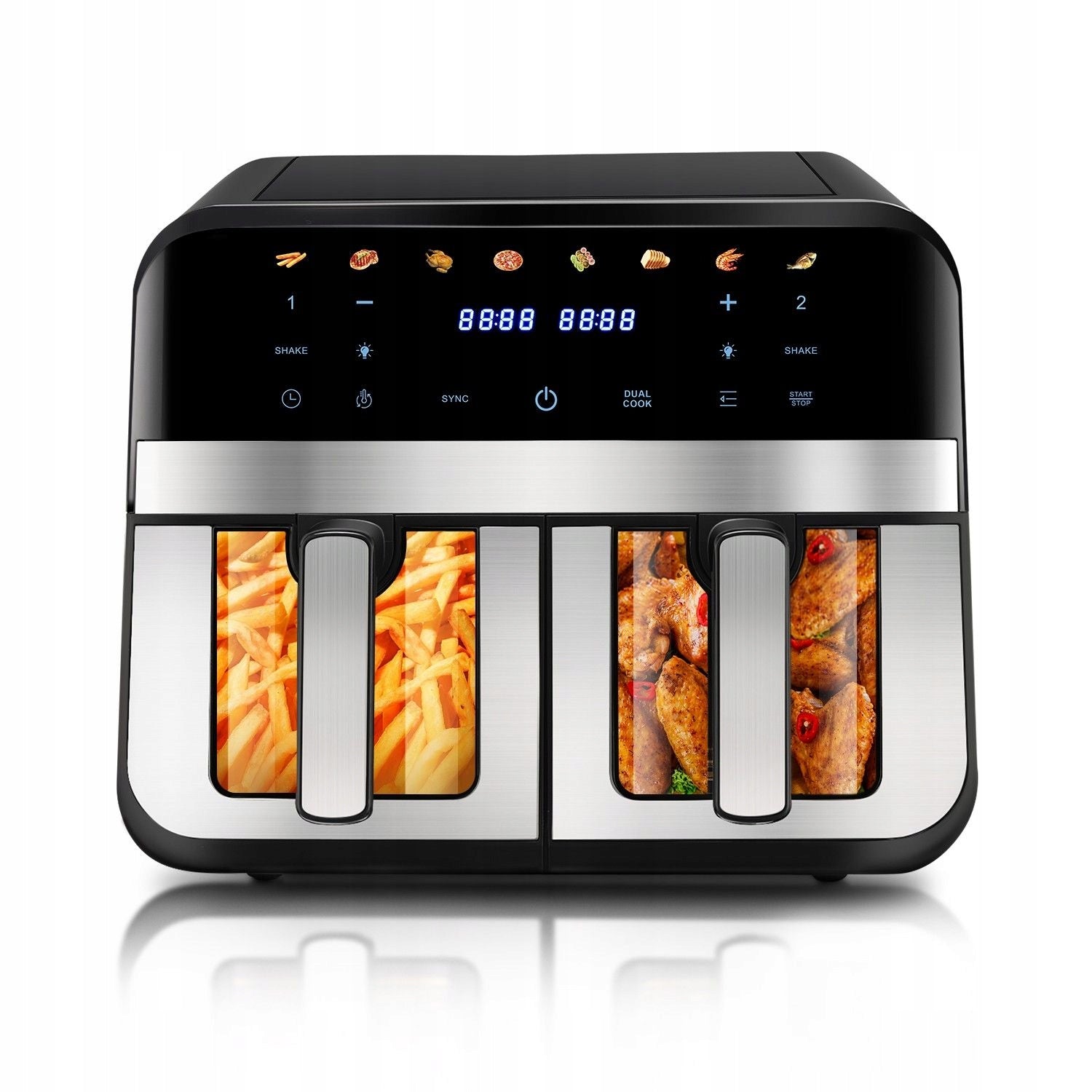 FAT-FREE AIR FRYER DOUBLE AIR FRYER 9L TWO-CHAMBER Packaging status original