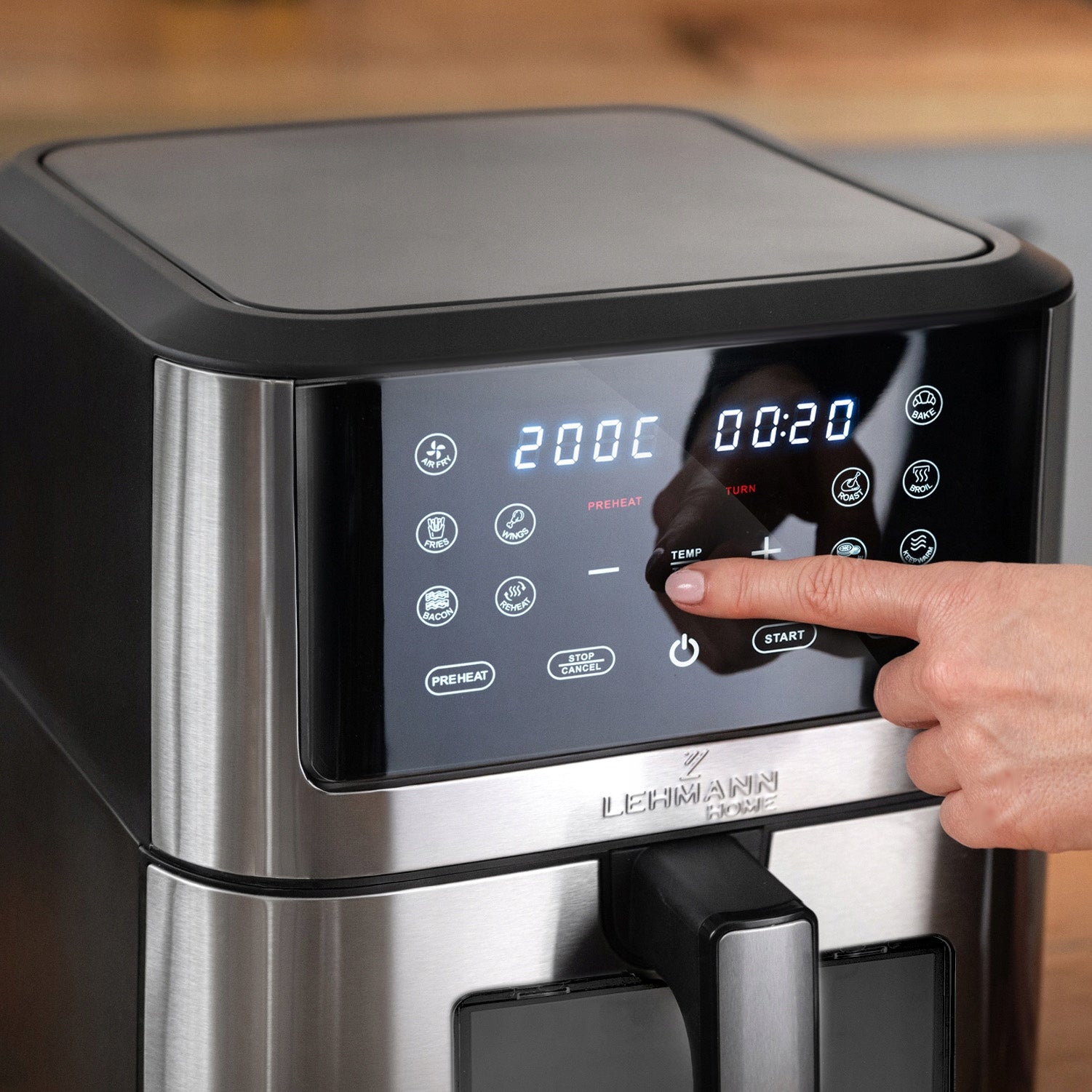 FAT FREE AIR FRYER LARGE 12 PROGRAMS 8l 1800W Bowl volume 8 l