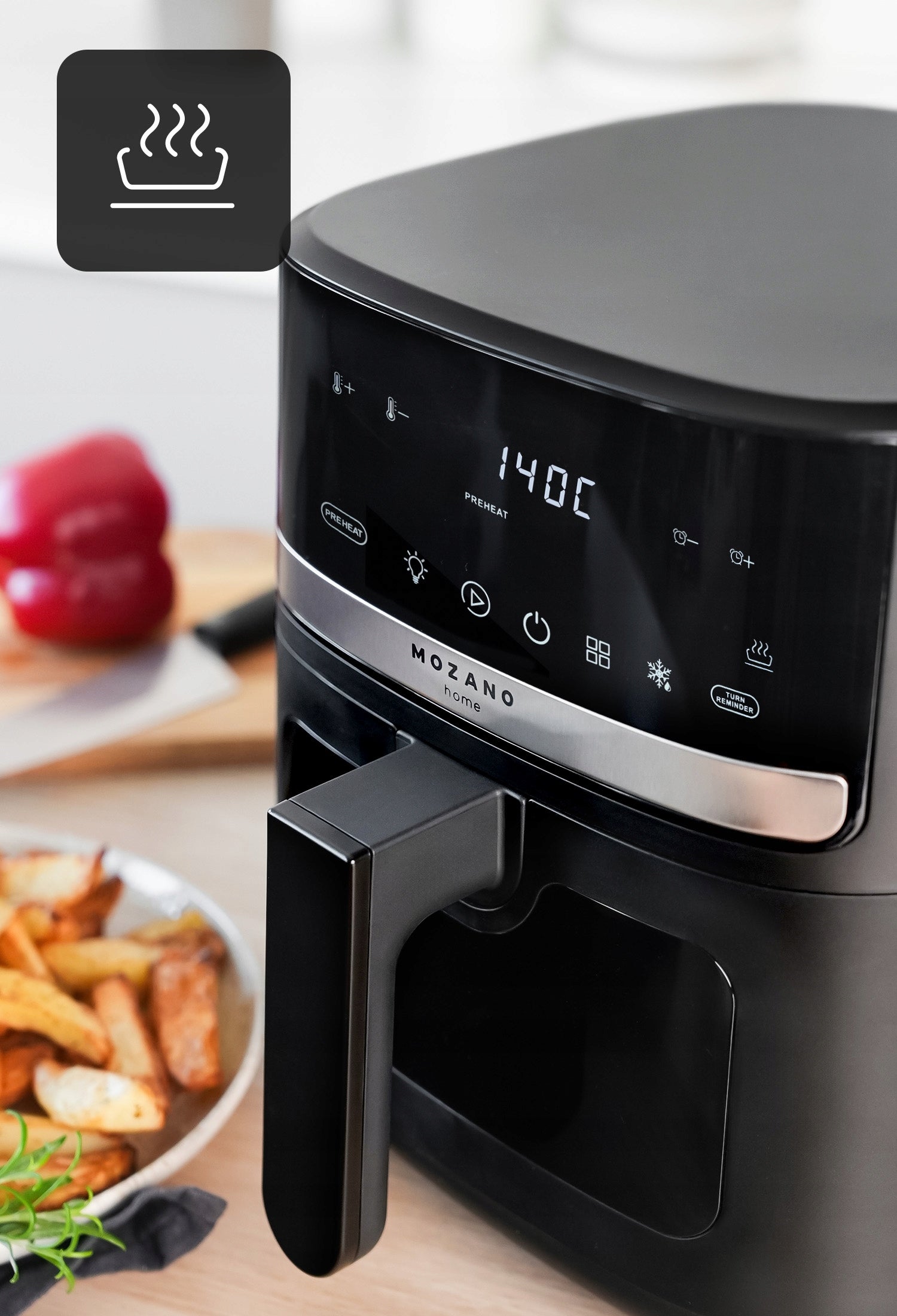FAT FREE AIR FRYER LARGE 5L AIR FRYER STRONG 1500W MOZANO Manufacturer code AGD/FRY/05#CZA