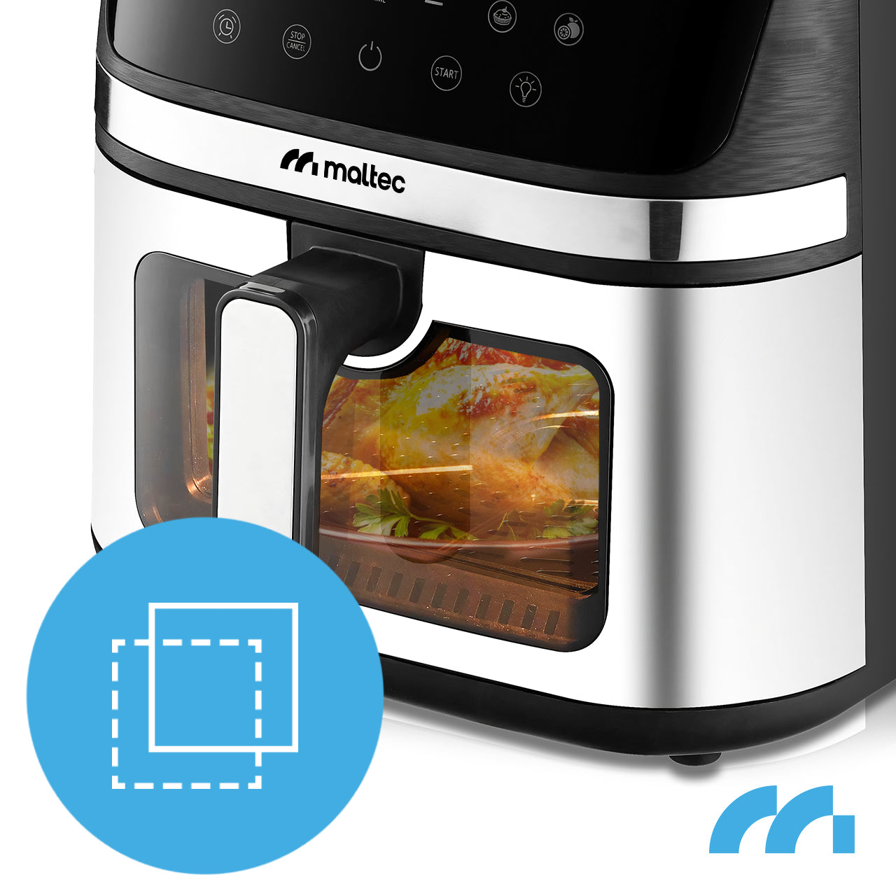 FAT FREE AIR FRYER LARGE 7L STRONG 1800W WINDOW Bowl volume 7 l