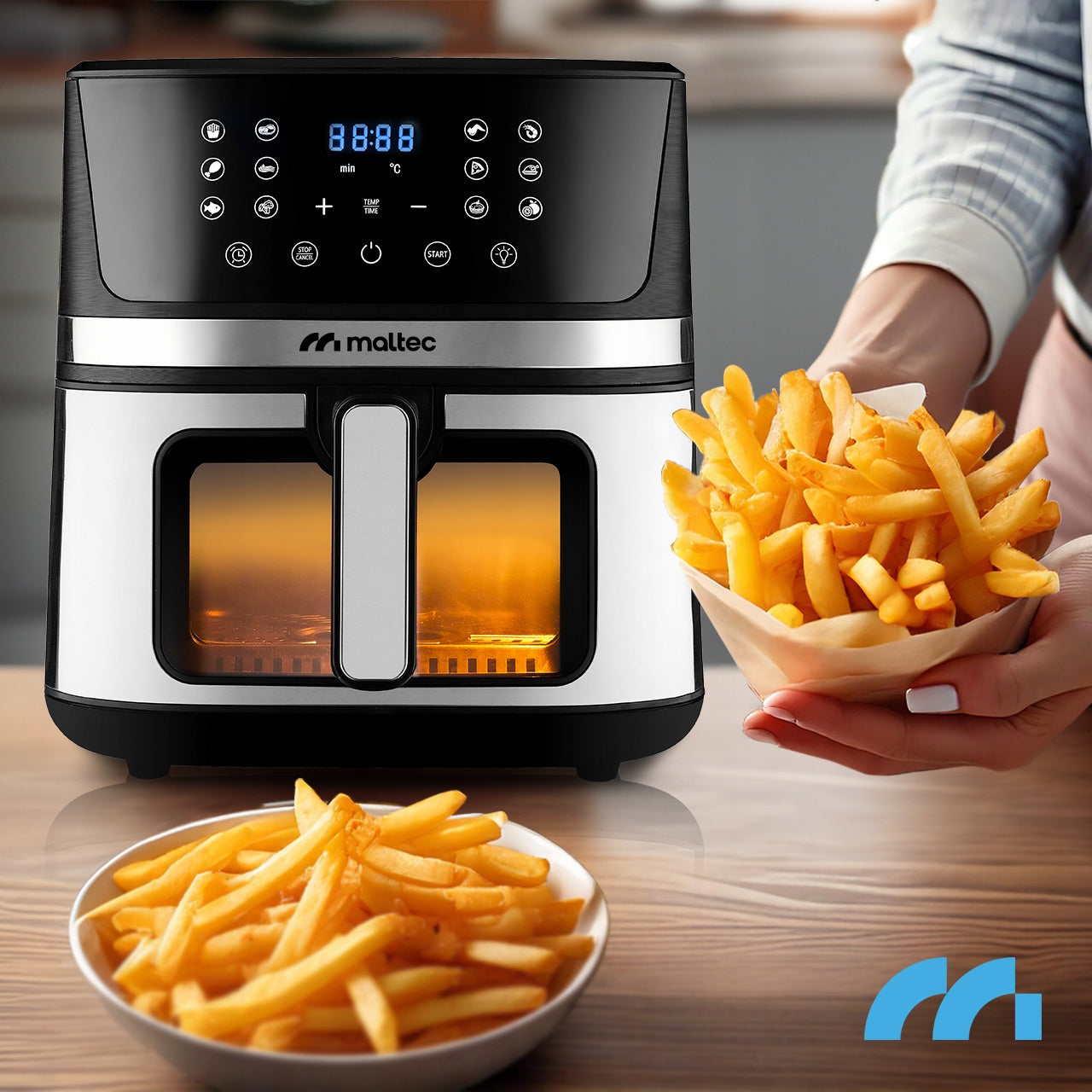 FAT FREE AIR FRYER LARGE 7L STRONG 1800W WINDOW Manufacturer code Air Fryer Frytkownica Beztłuszczowa 112095