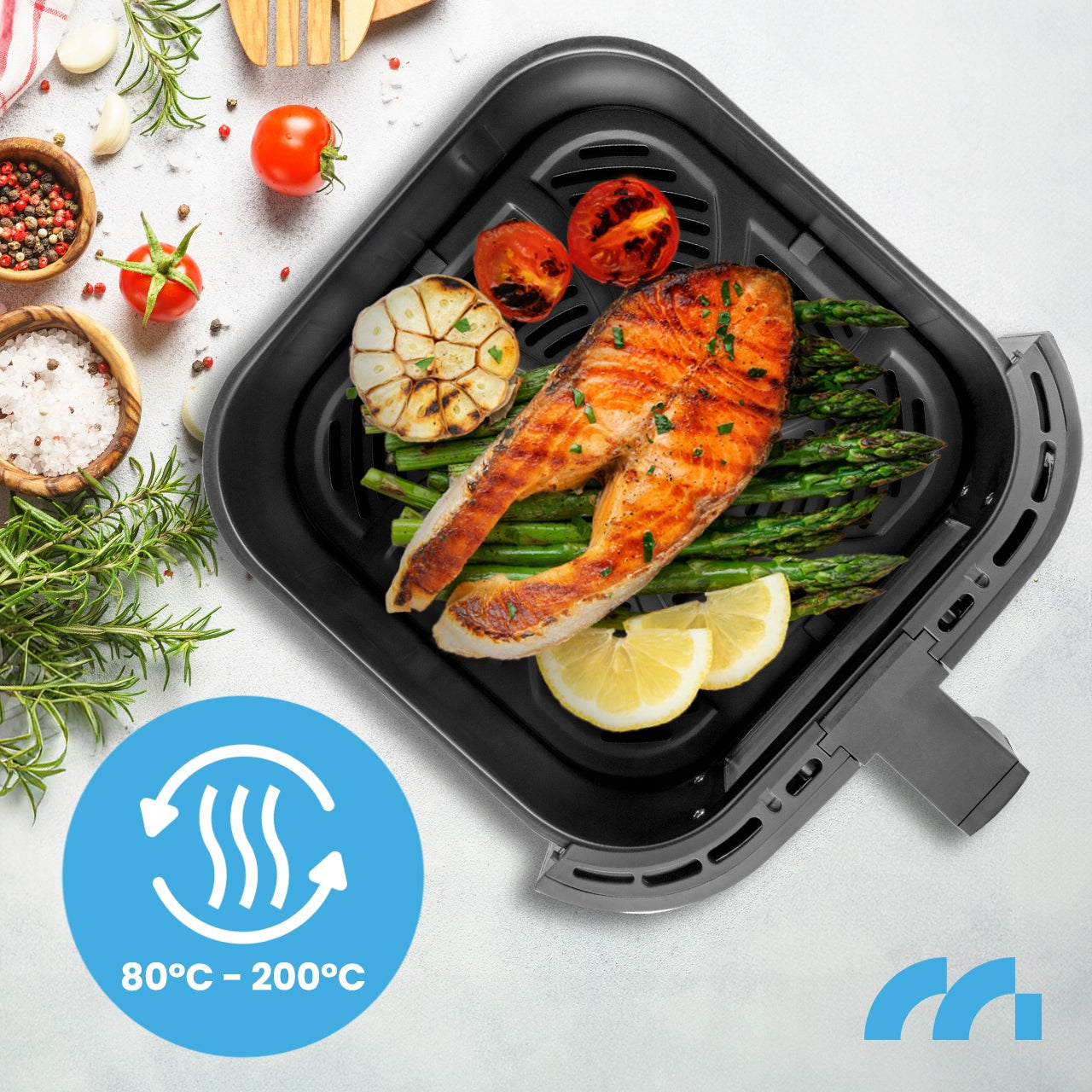 FAT FREE AIR FRYER LARGE 7L STRONG 1800W WINDOW Power 1800 W
