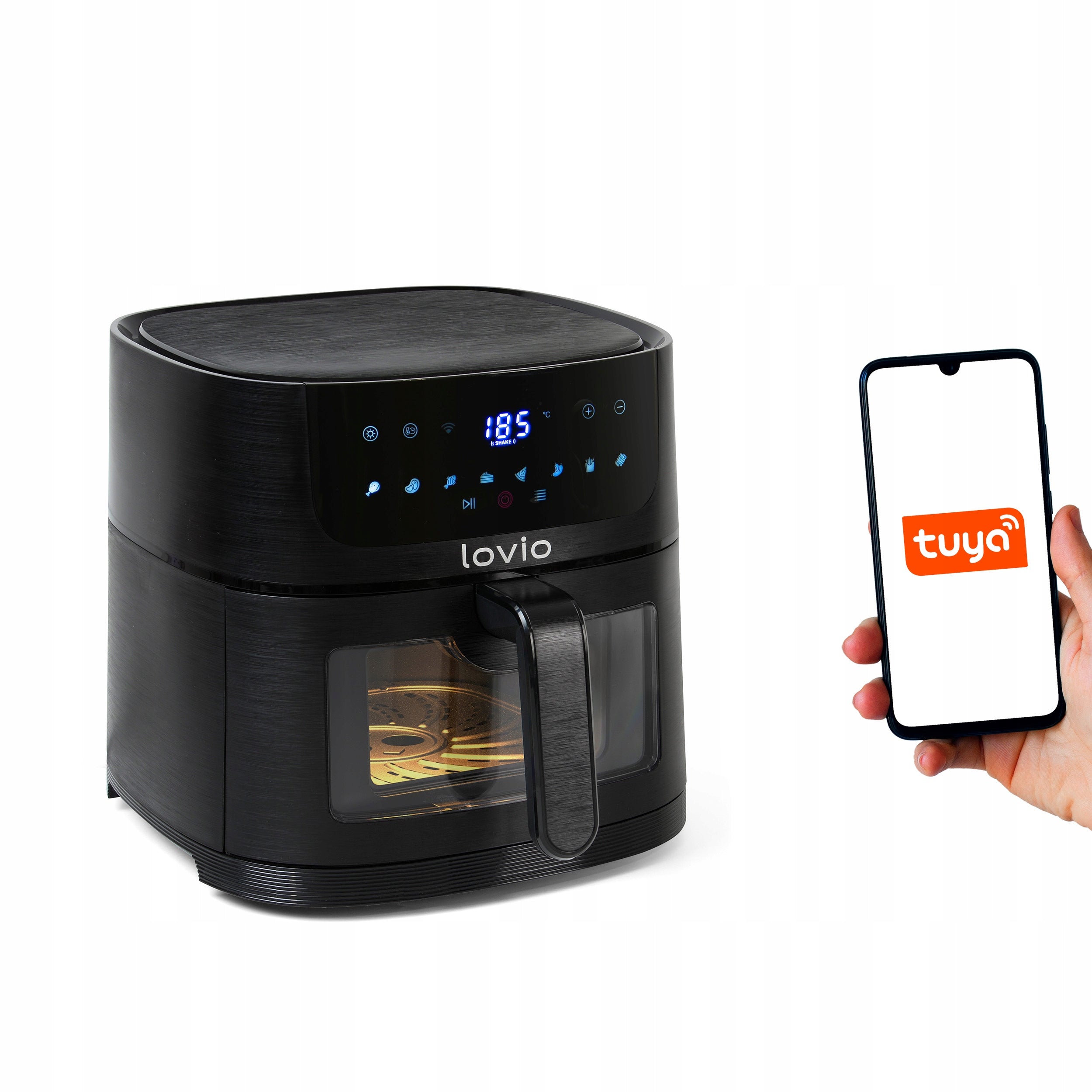 FAT-FREE AIR FRYER LARGE AIR FRYER LOVIO 6L WIFI APP Model Frytkownica beztłuszczowa PureFry XL SMART