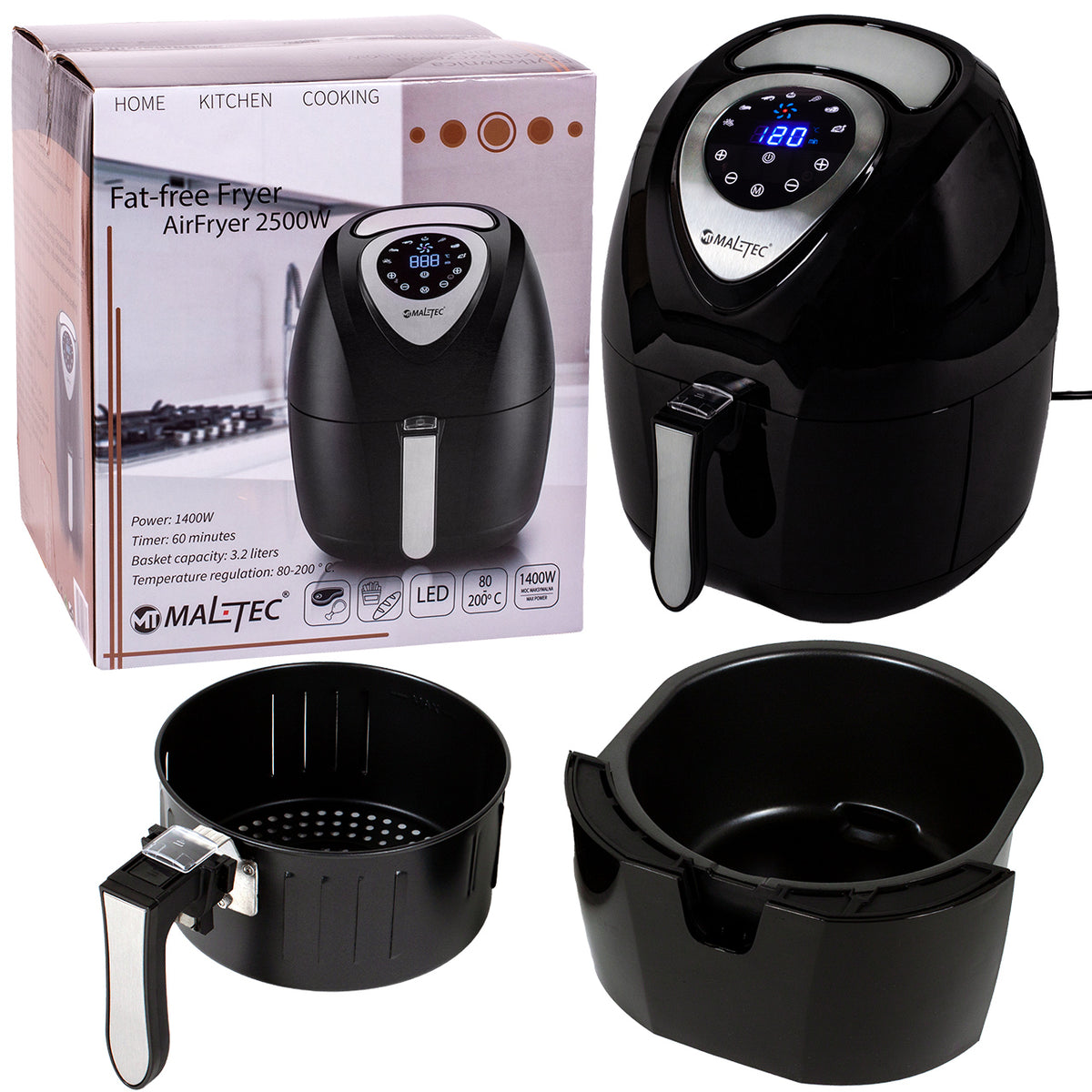 FAT FREE AIR FRYER STRONG LARGE BOWL AIR FRYER 7 PROGRAMS EAN (GTIN) 5901924227281