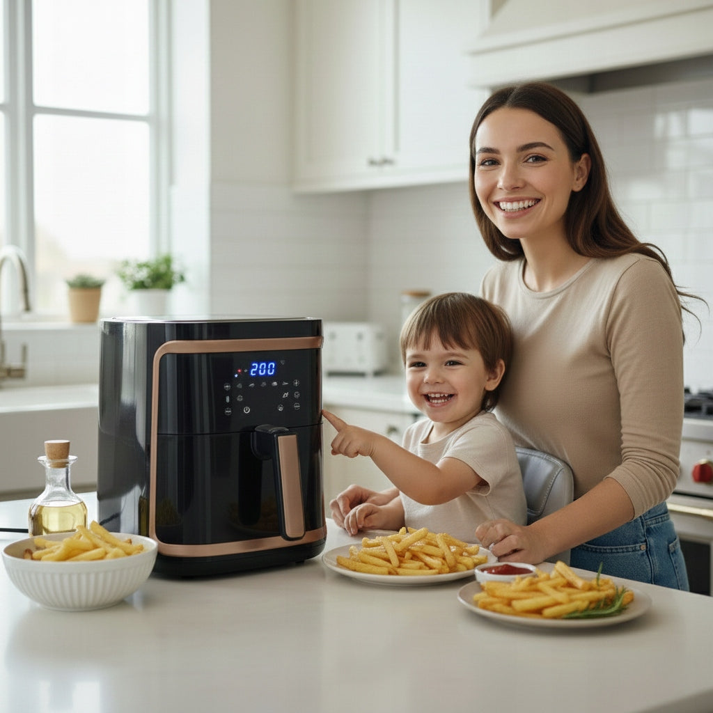 FAT FREE AIR FRYER XXL AIR FRYER 7L AIR FRYER 1900W LCD BASKET BLACK Manufacturer code 8433325294007
