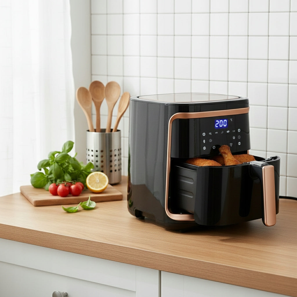 FAT FREE AIR FRYER XXL AIR FRYER 7L AIR FRYER 1900W LCD BASKET BLACK Model 7litr