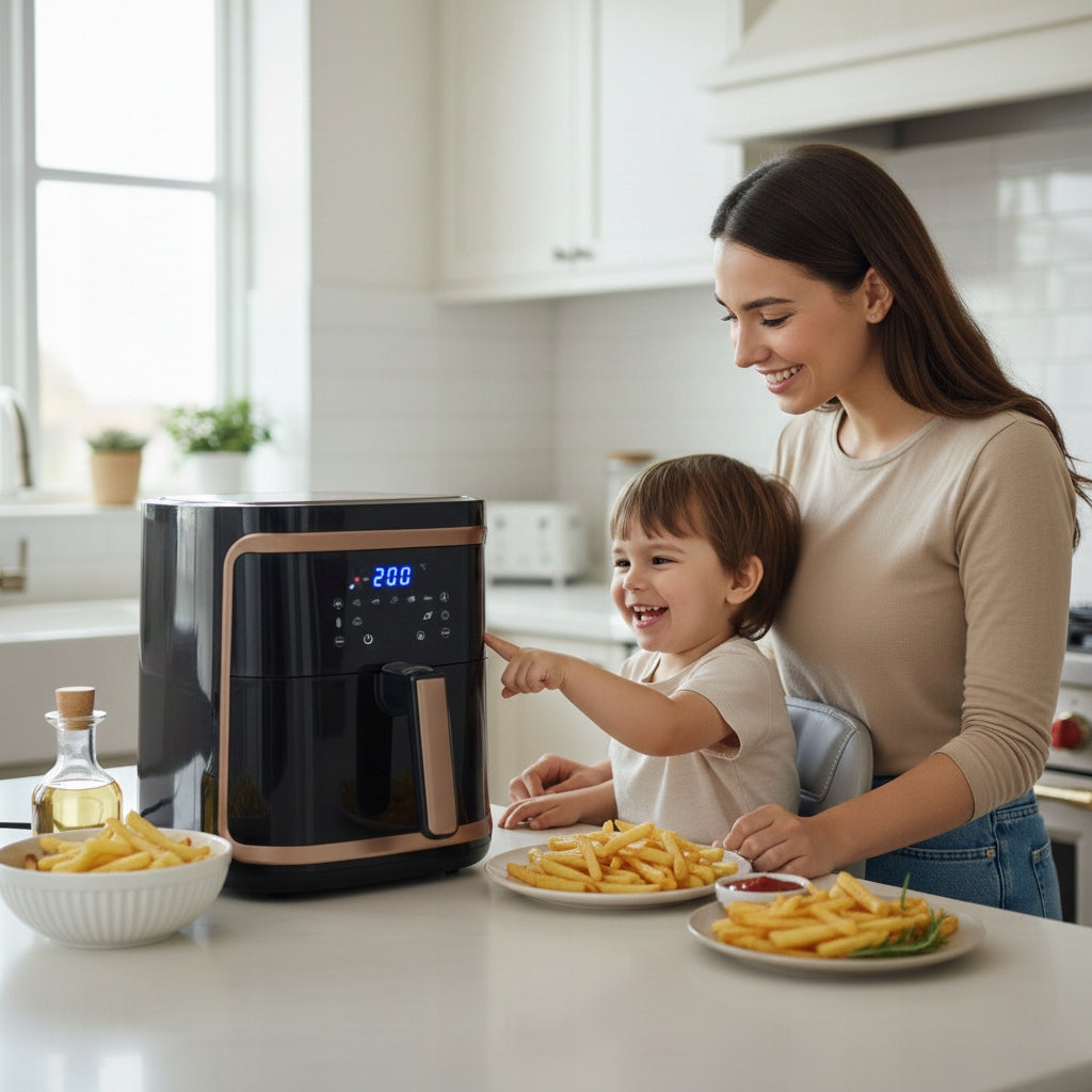 FAT FREE AIR FRYER XXL AIR FRYER 7L AIR FRYER 1900W LCD BASKET BLACK Packaging status original