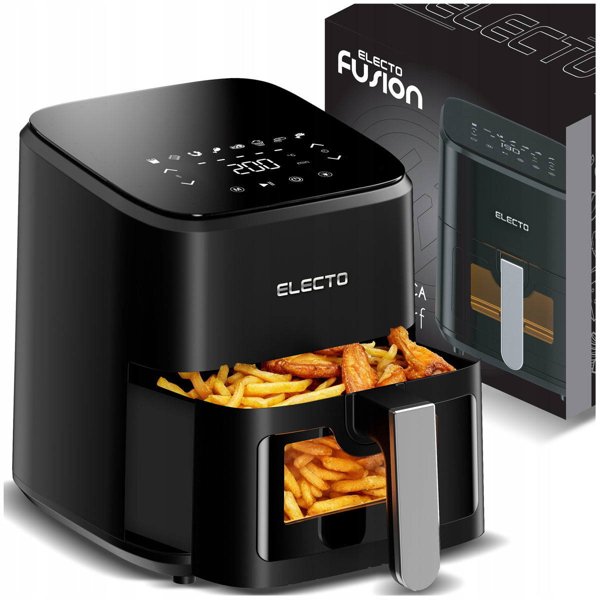 FAT FREE FRYER 4,5L AIR FRYER 1500W AIR FRYER PANEL 8 PROGRAMS