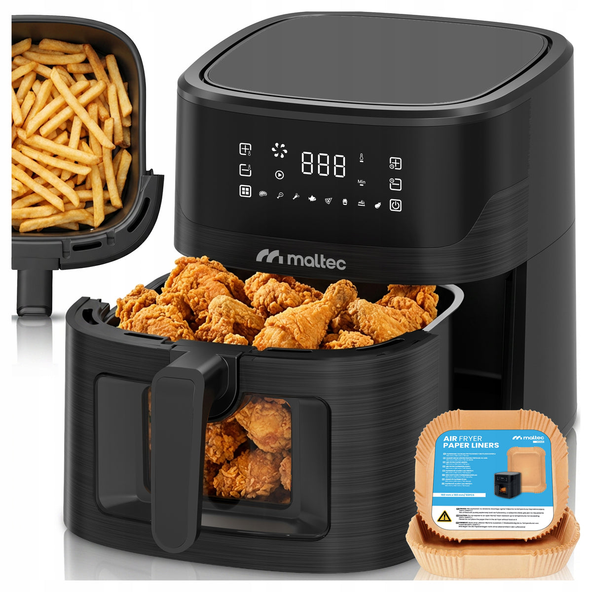 FAT FREE FRYER 7L 1800W AIR FRYER LARGE WINDOW AIR FRYER TRAY