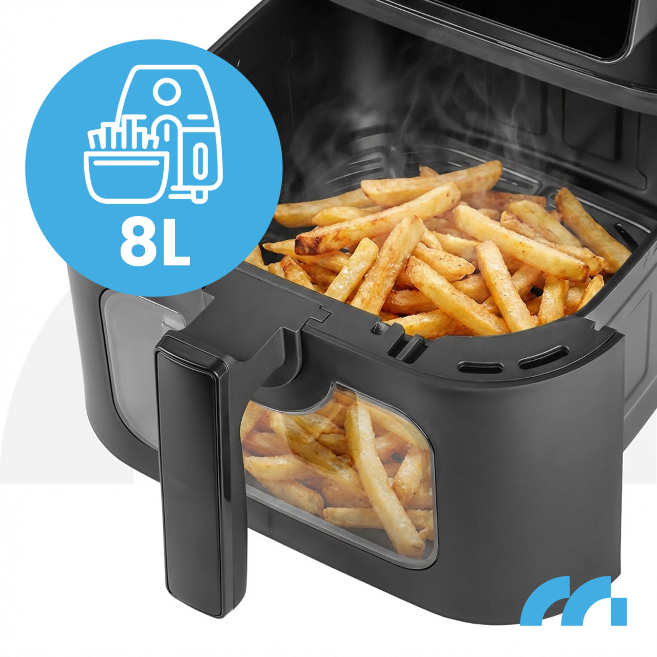 FAT FREE FRYER 8L 2000W AIR FRYER LARGE WINDOW AIR FRYER TRAY Bowl volume 8 l