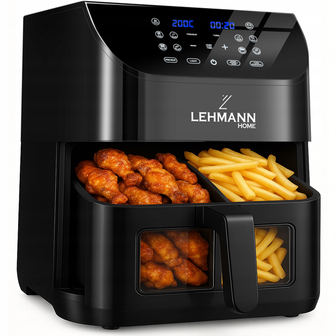 FAT FREE FRYER AIR FRYER 8L OVEN AIRFRYER DUAL CHAMBER LED