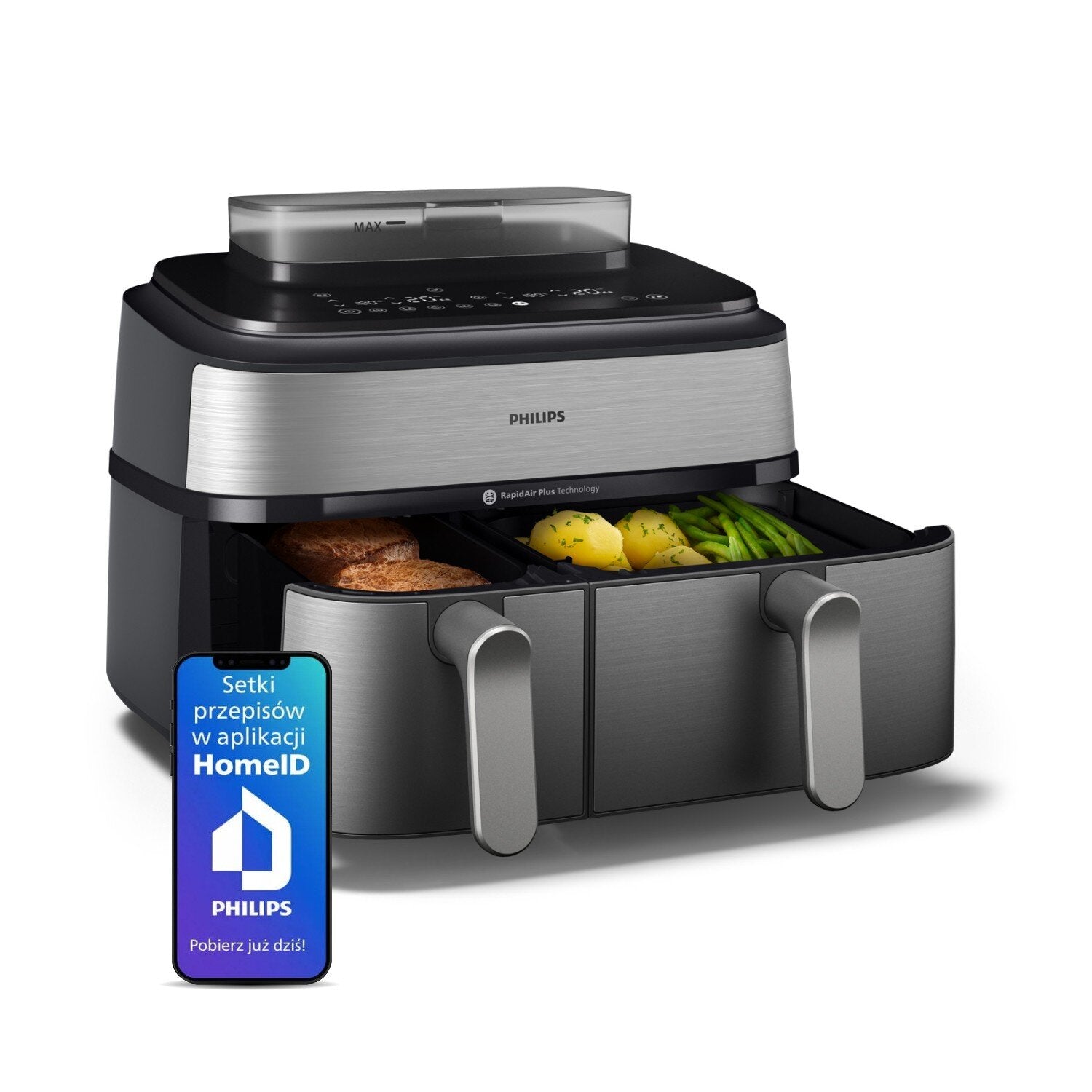 FAT FREE FRYER PHILIPS AirFryer Ovi Dual NA555/00 2750W 9L