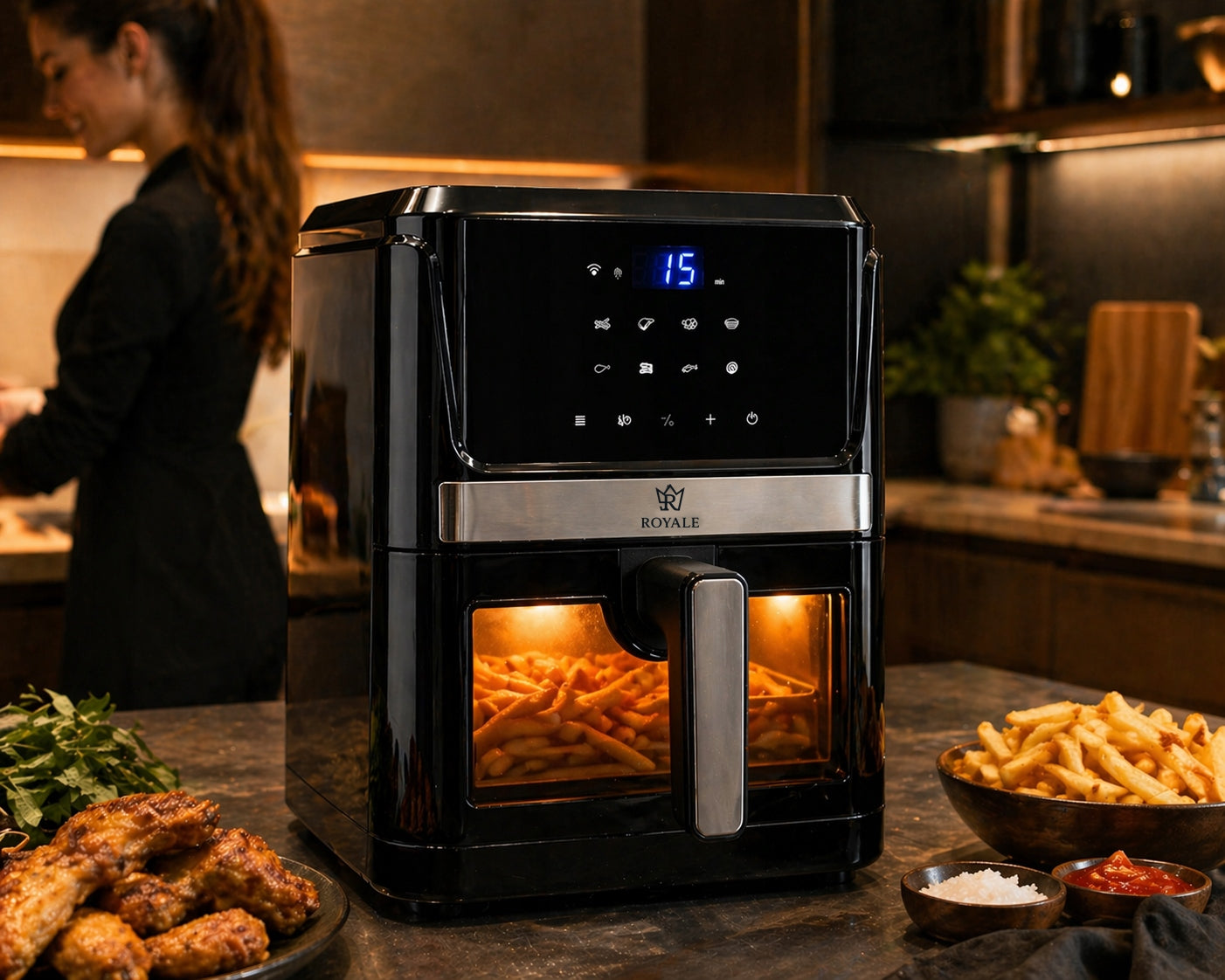 FAT-FREE FRYER ROYALE SMART 1 AIR FRYER 8l TUYA WiFi Bowl volume 8 l