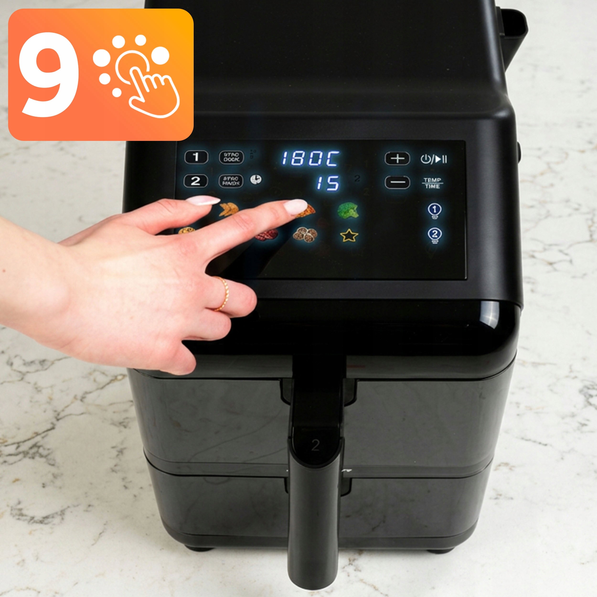 FAT-FREE FRYER TWO-CHAMBER VERTICAL 11,6l AIR FRYER BERDSEN 3000W Bowl volume 11.6 l