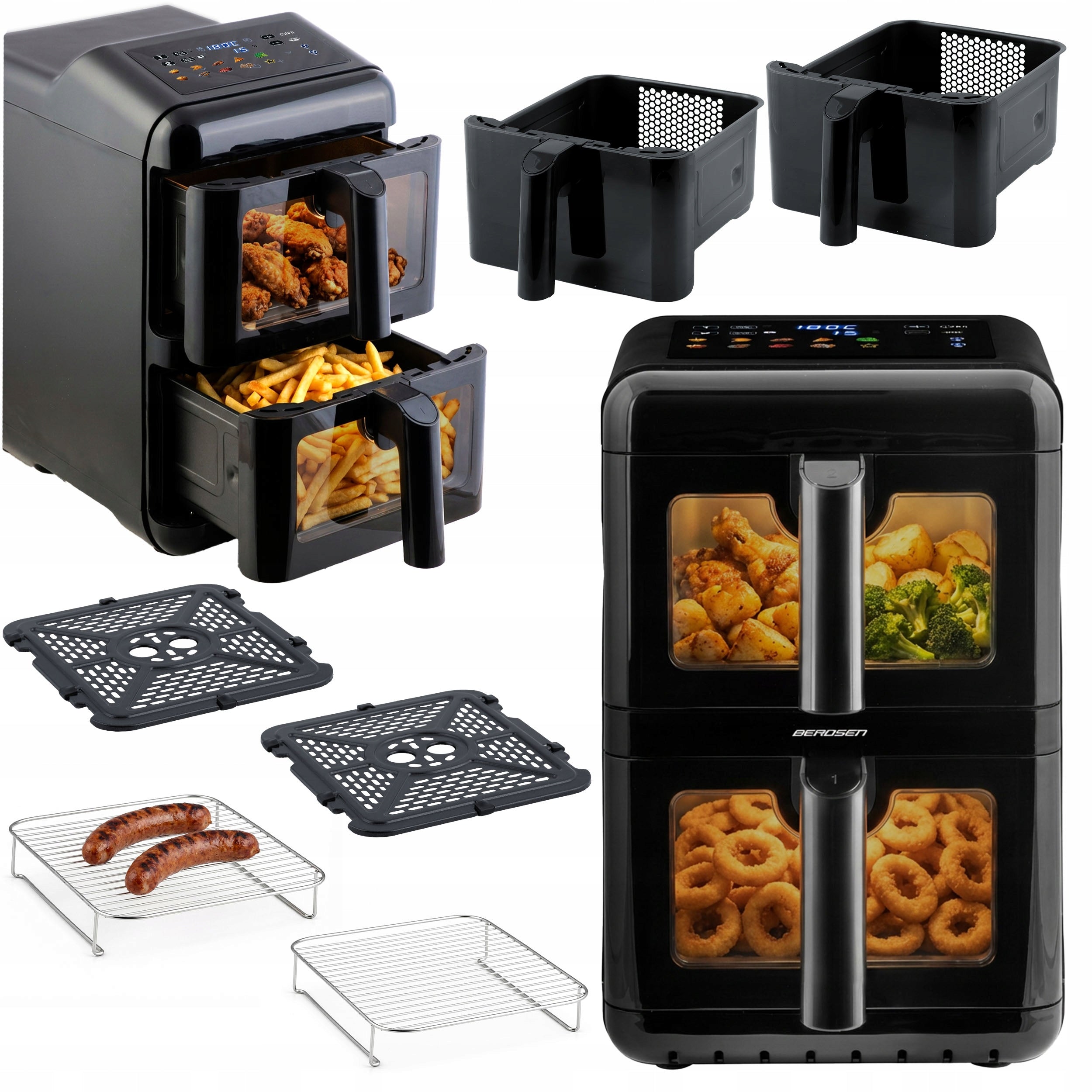 FAT-FREE FRYER TWO-CHAMBER VERTICAL 11,6l AIR FRYER BERDSEN 3000W