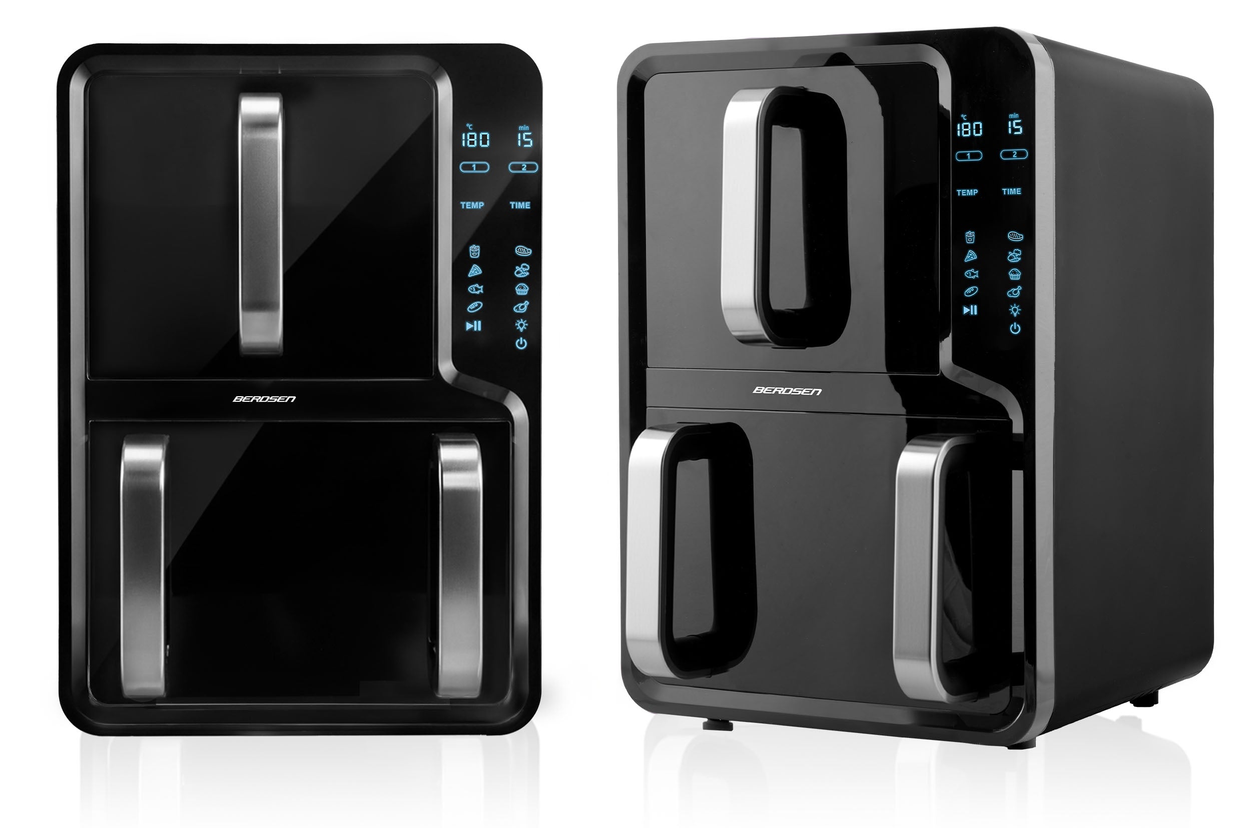 FAT-FREE FRYER TWO-CHAMBER VERTICAL 12l AIR FRYER BERDSEN 2800W Bowl volume 12 l