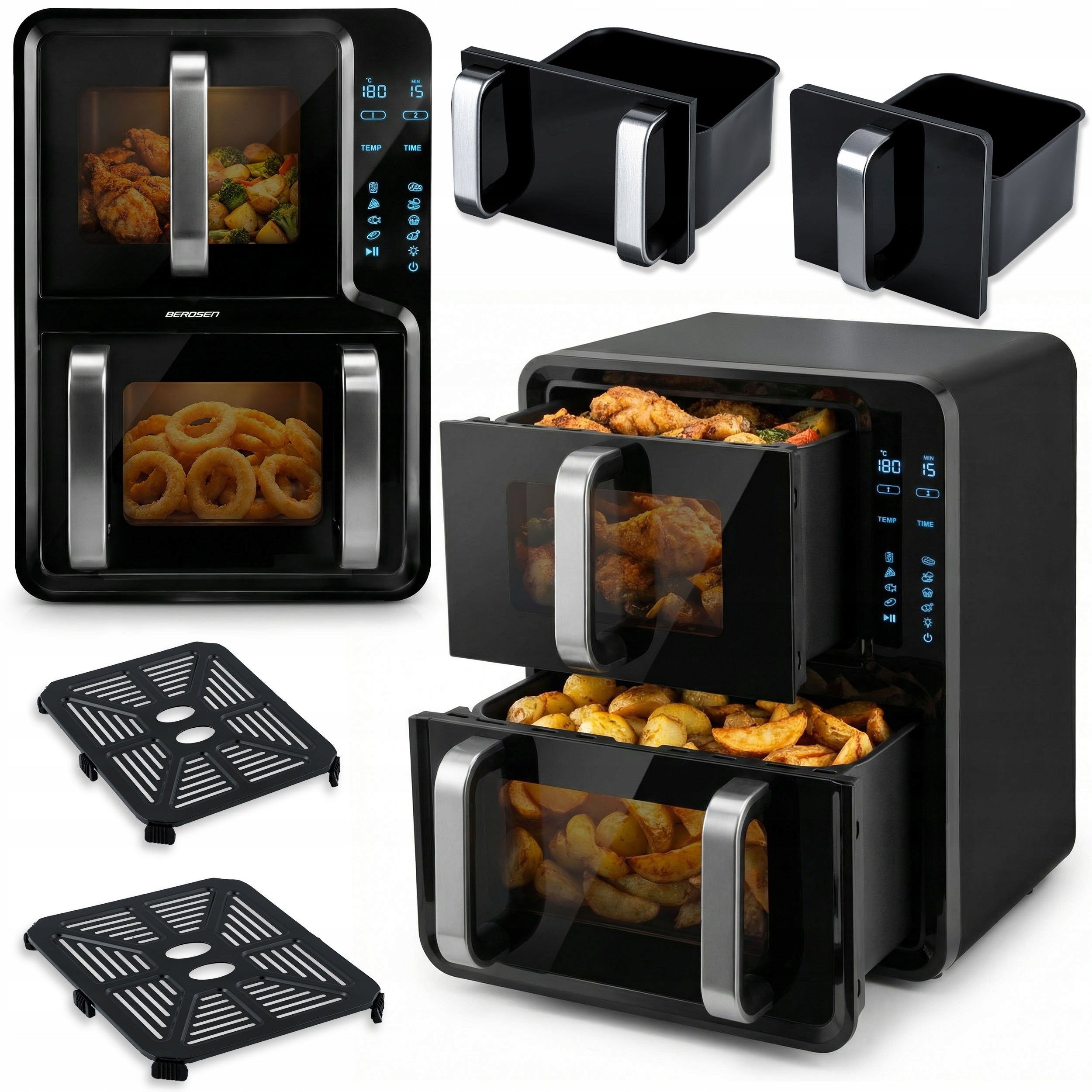 FAT-FREE FRYER TWO-CHAMBER VERTICAL 12l AIR FRYER BERDSEN 2800W