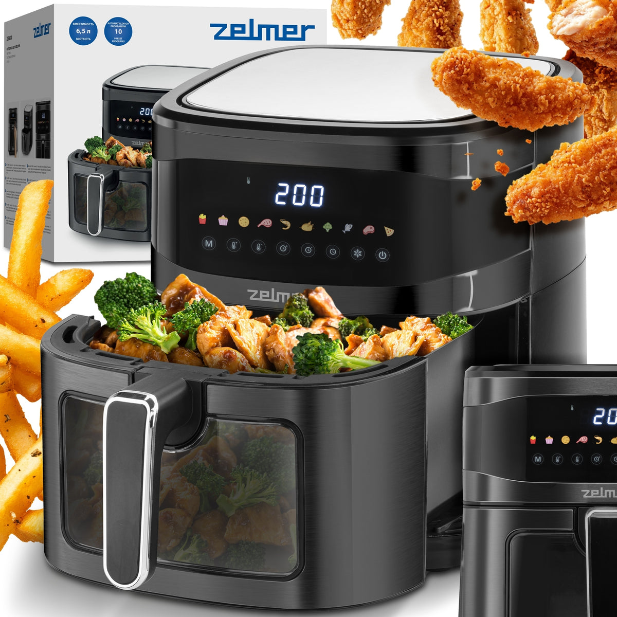 FAT FREE FRYER ZELMER AIR FRYER OVEN AIR FRYER 1600W 6,5l
