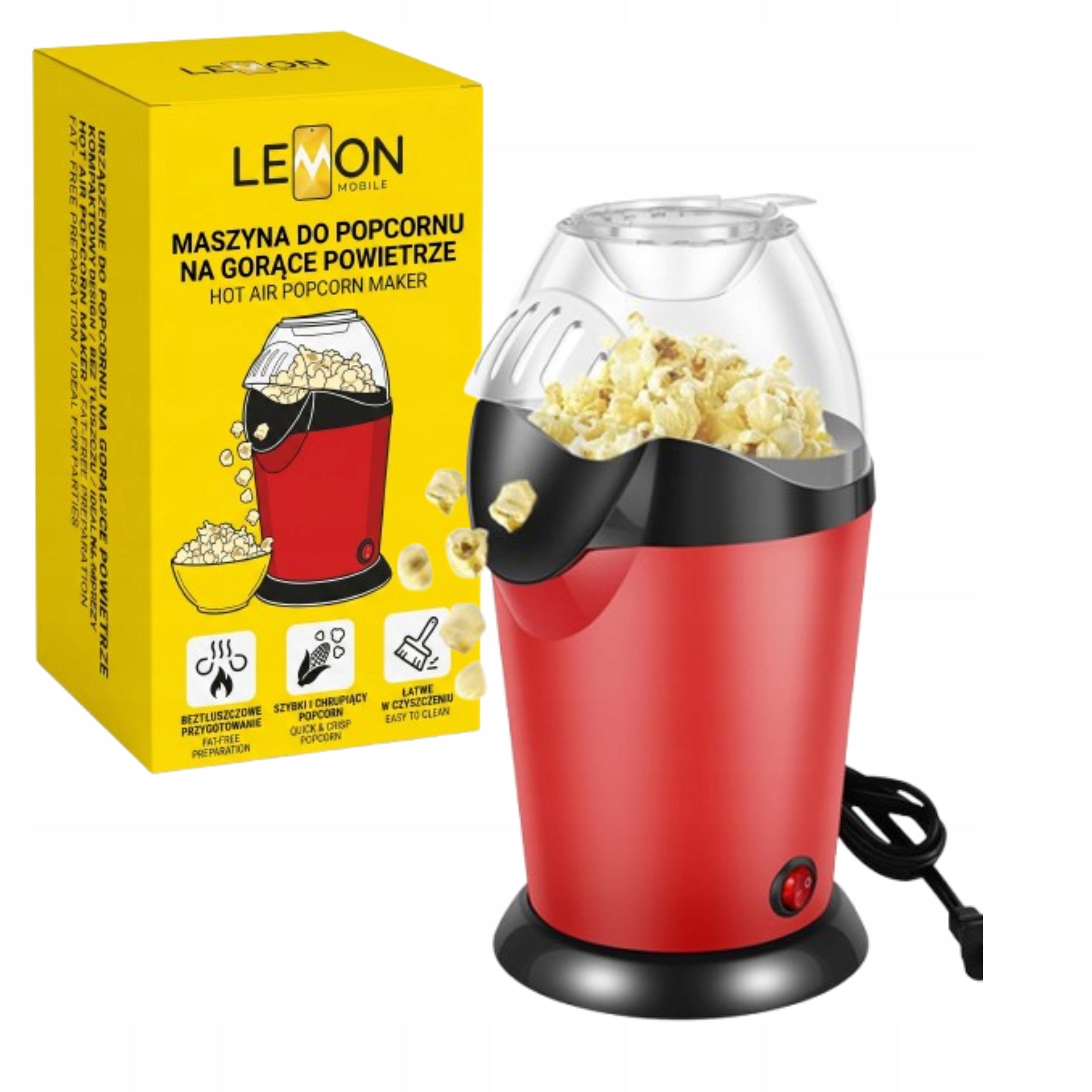 FAT FREE POPCORN MACHINE LARGE CAPACITY PERFECT FOR PARTY