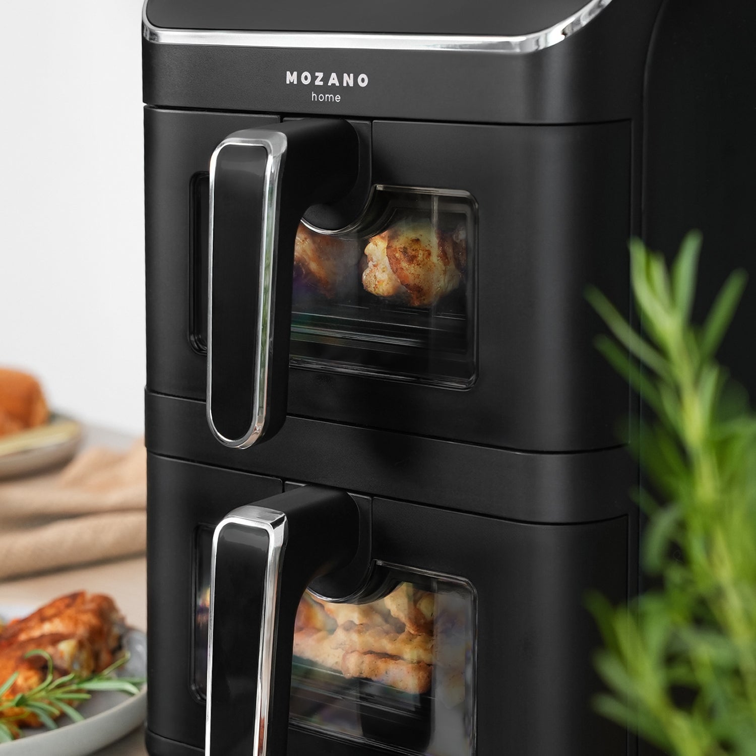 FAT-FREE TWO-CHAMBER VERTICAL AIR FRYER 11L AIR FRYER 2800W 12 MODES Brand Mozano