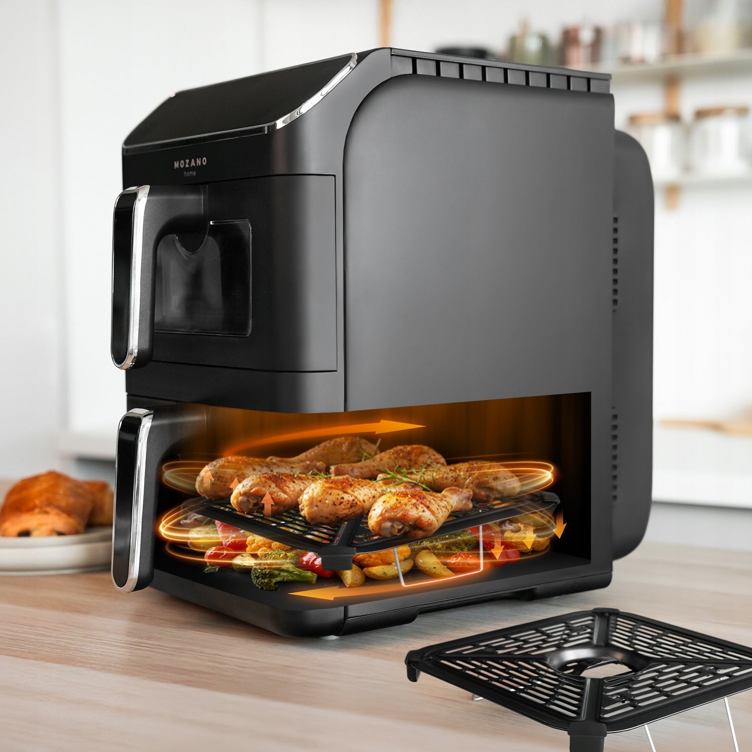 FAT-FREE TWO-CHAMBER VERTICAL AIR FRYER 11L AIR FRYER 2800W 12 MODES Manufacturer code AGD/FRY/D/02#CZA
