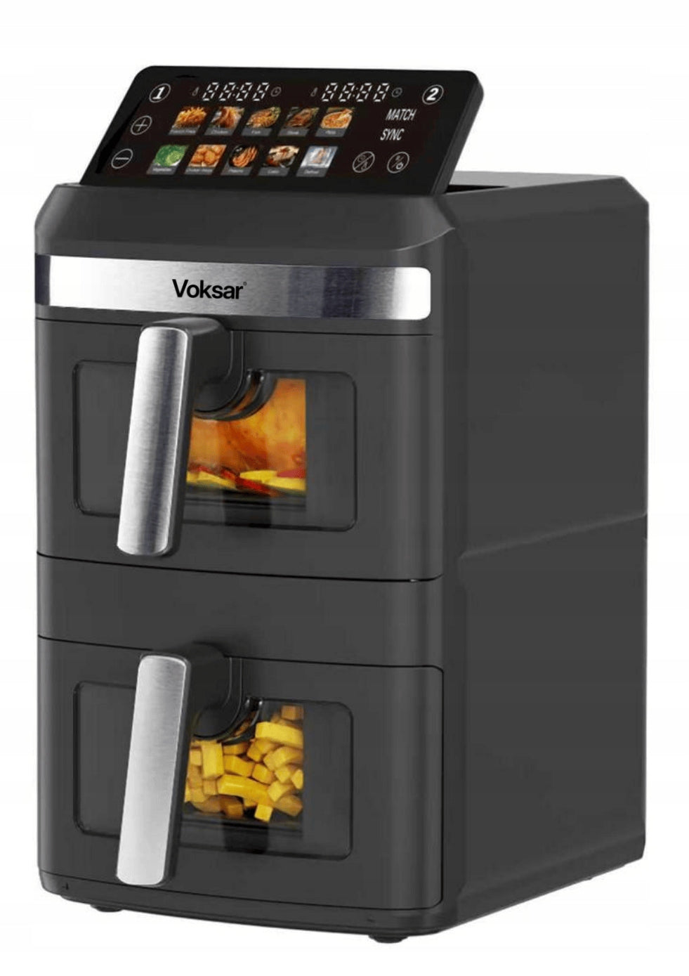 FAT-FREE TWO-CHAMBER VERTICAL AIR FRYER VOKSAR T11 AIR FRYER 12L XXL Power 2800 W