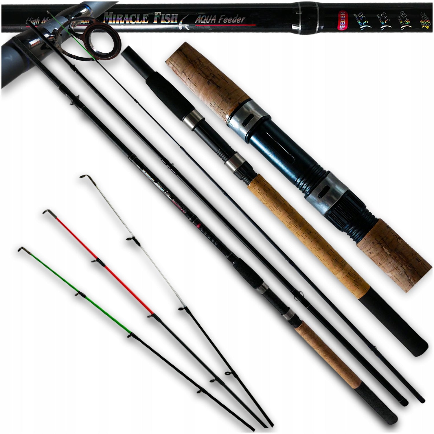 FEEDER SET METHOD FEEDER ROD REEL KICKSTAND LANDING NET BAIT Packaging status original