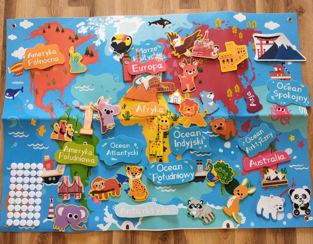 FELT BOARD FOR CHILDREN EDUCATIONAL VELCRO MAT BOARD in Polish GIFT Packaging status original