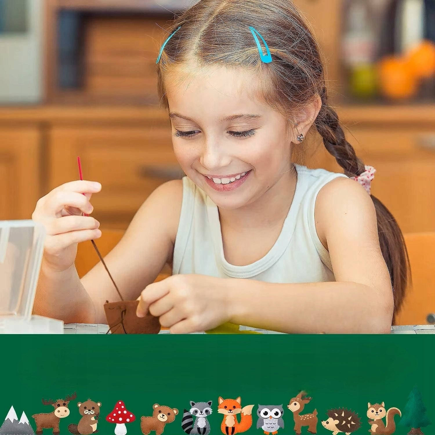 FELT SEWING KIT FOREST ANIMALS DIY FOREST OWL 12 PCS FOR CHILDREN Manufacturer code 00826400 ZESTAW DO SZYCIA Leśne zwierzęta