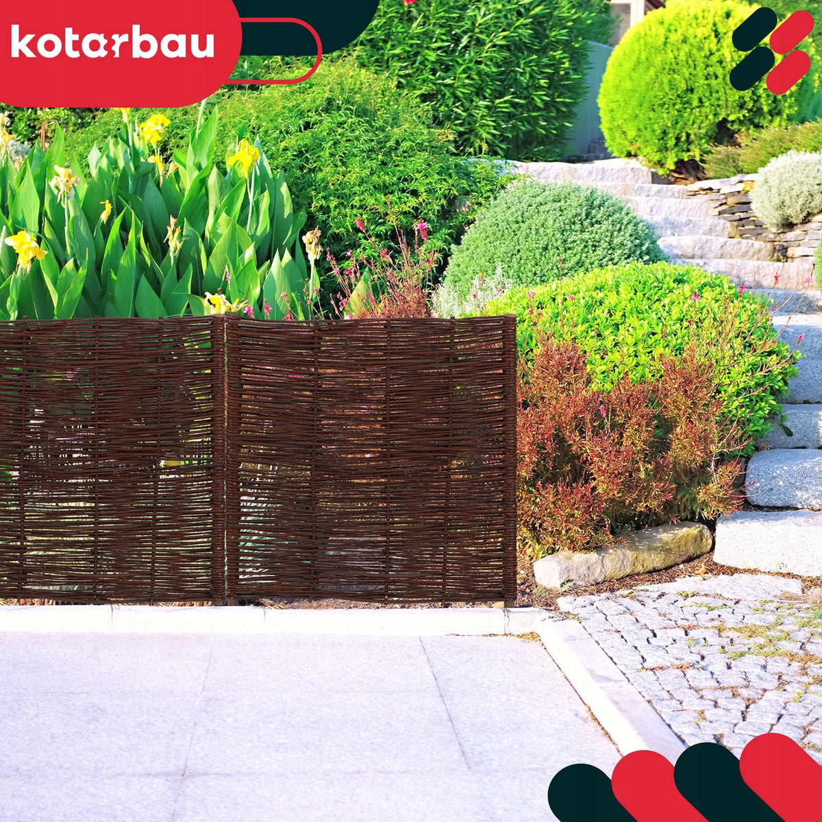 FENCE GARDEN PALISADE WICKER LAWN EDGING HAMMERED FENCE 60X60 CM Manufacturer code M601
