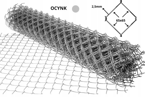FENCE MESH 2,5mm 6,5cm 150cm GALVANIZED 10mb Mesh Fence