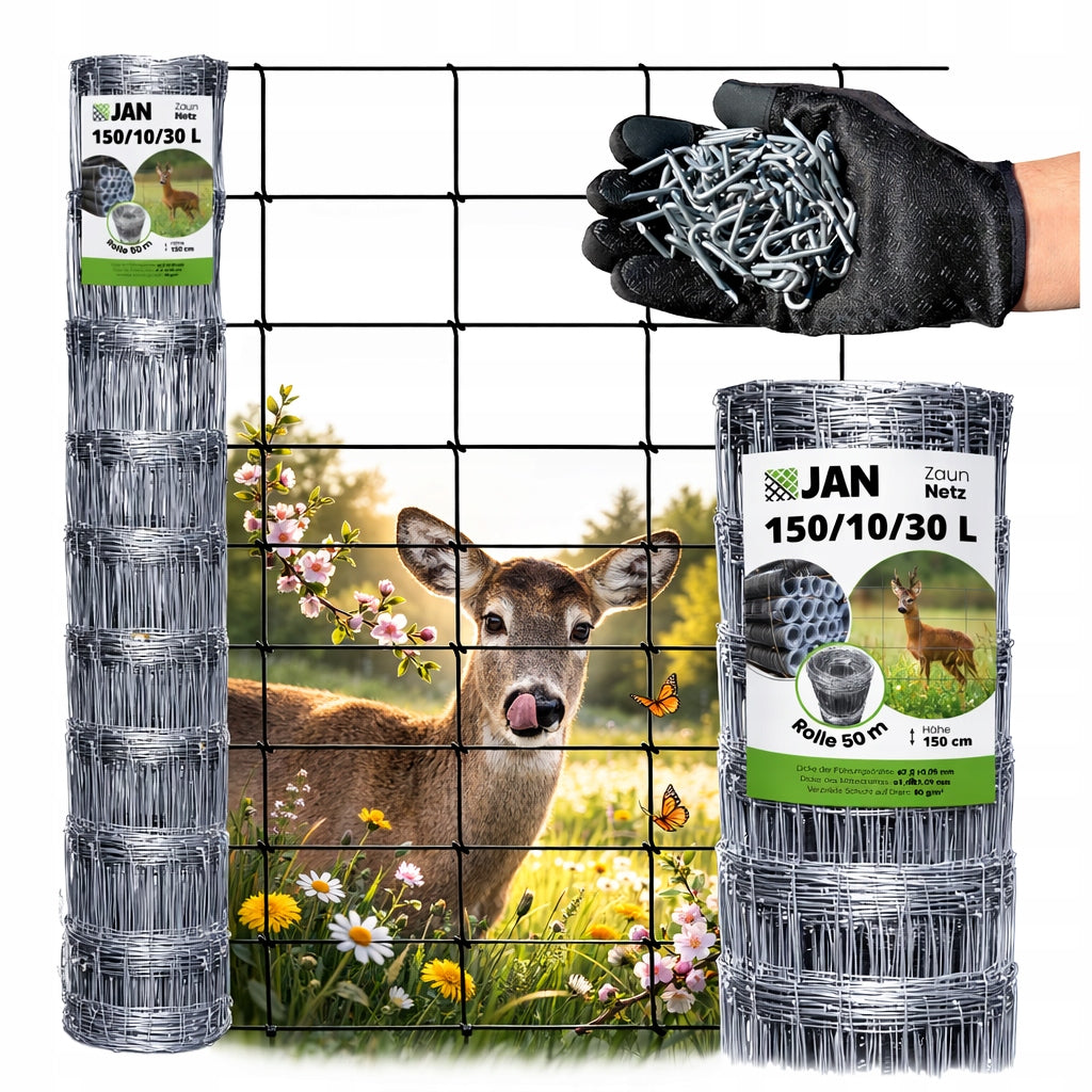 FENCE MESH height 150cm forest 50MB 150/10/30 L fields orchards forests construction Packaging status original