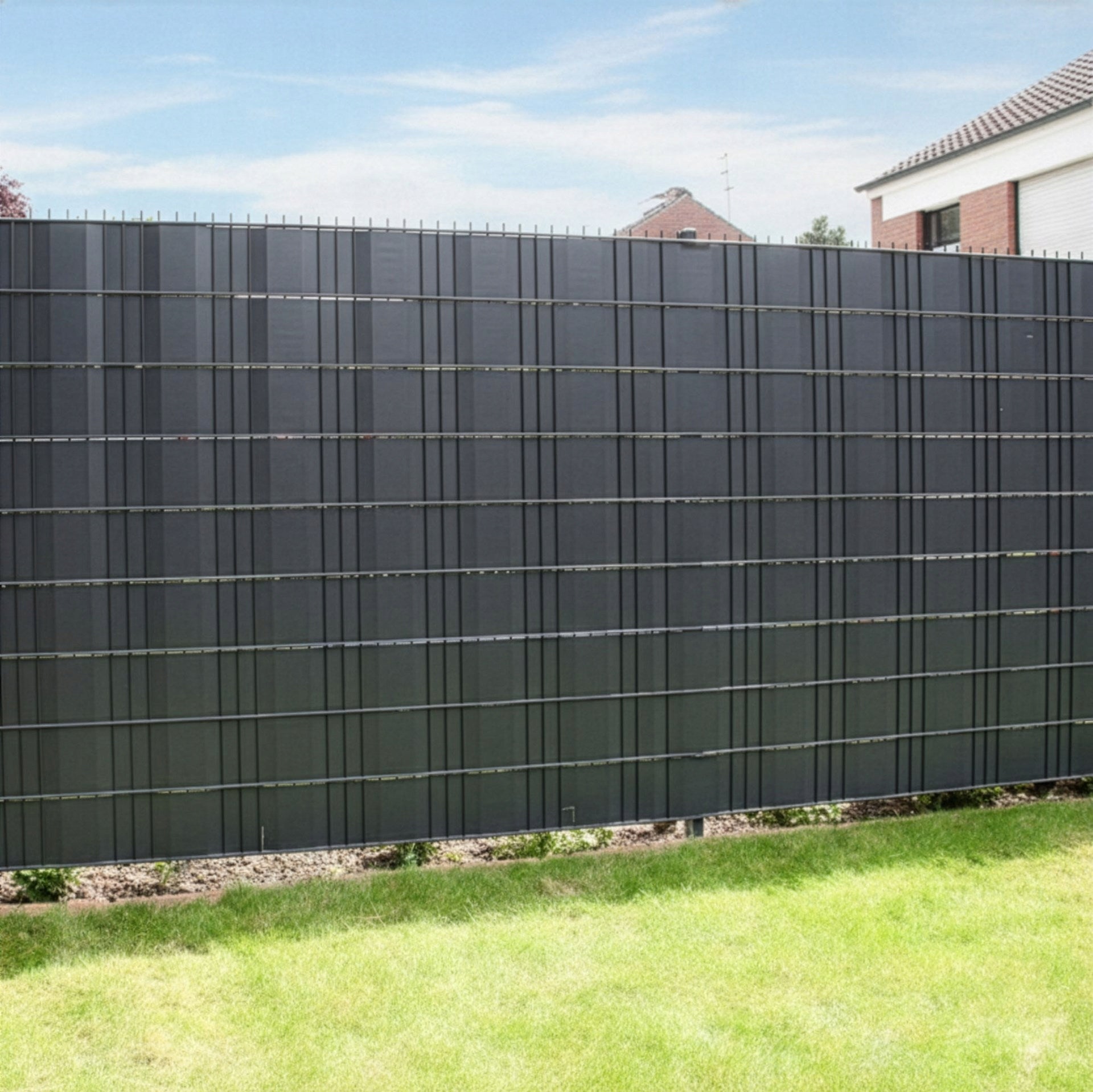 FENCE TAPE 19x35m ANTHRACITE COVER FOR PANEL FENCE + CLIPS Kind fencing tape