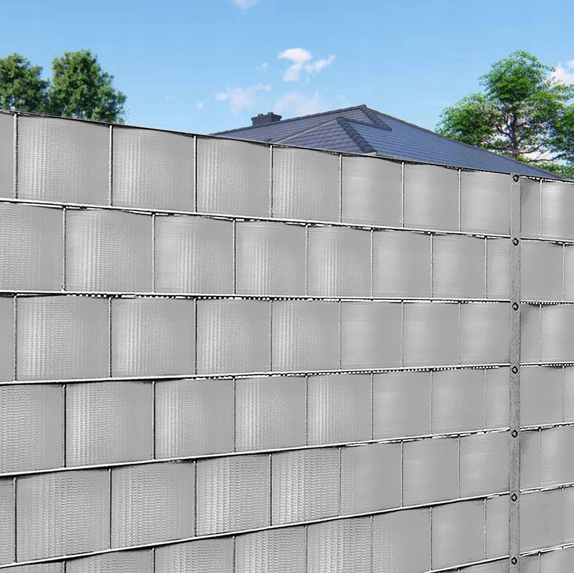 FENCE TAPE 19x35m GREY COVER FOR PANEL FENCE + CLIPS Kind fencing tape