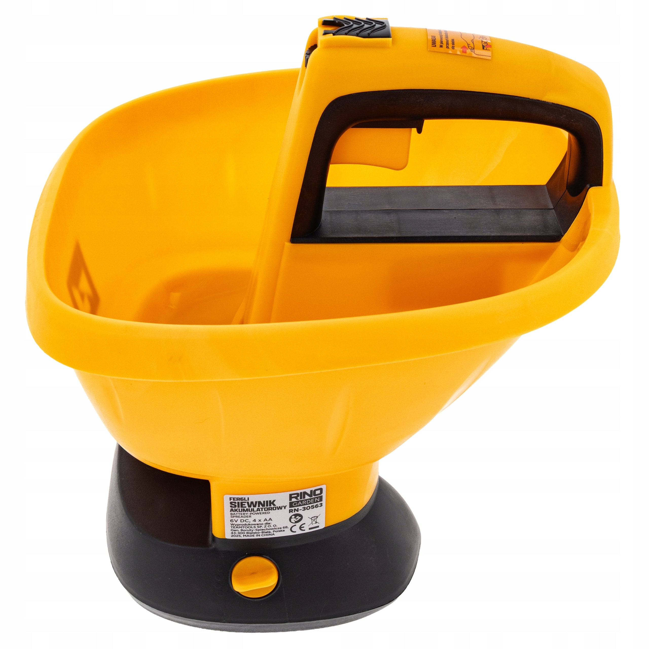 FERTILIZER GRASS SEED DRILL AUTOMATIC ELECTRIC UNIVERSAL RINO 2,7L Power supply rechargeable battery