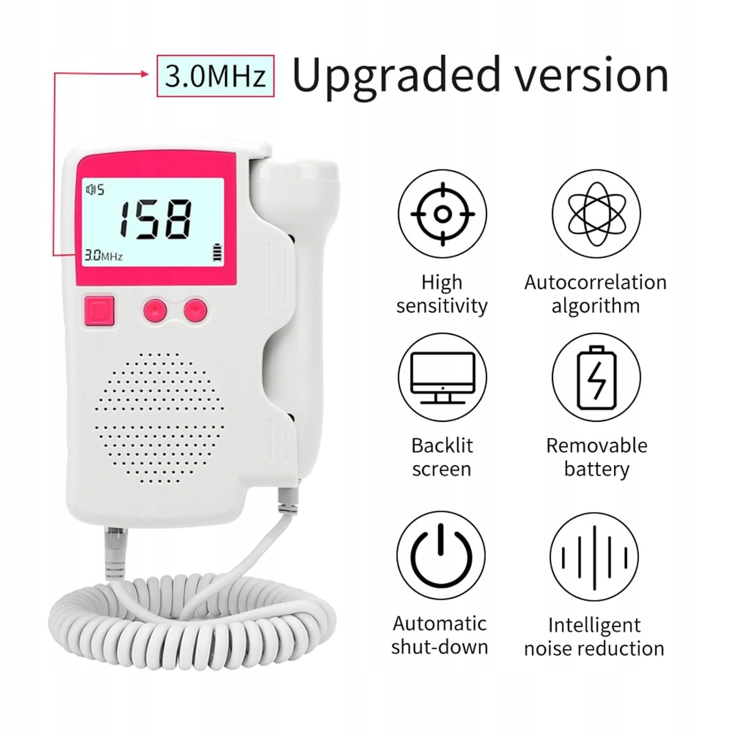 FETAL DOPPLER FOR HEART RATE DETECTION BABY HEART RATE MONITOR PREGNANCY Medical device no