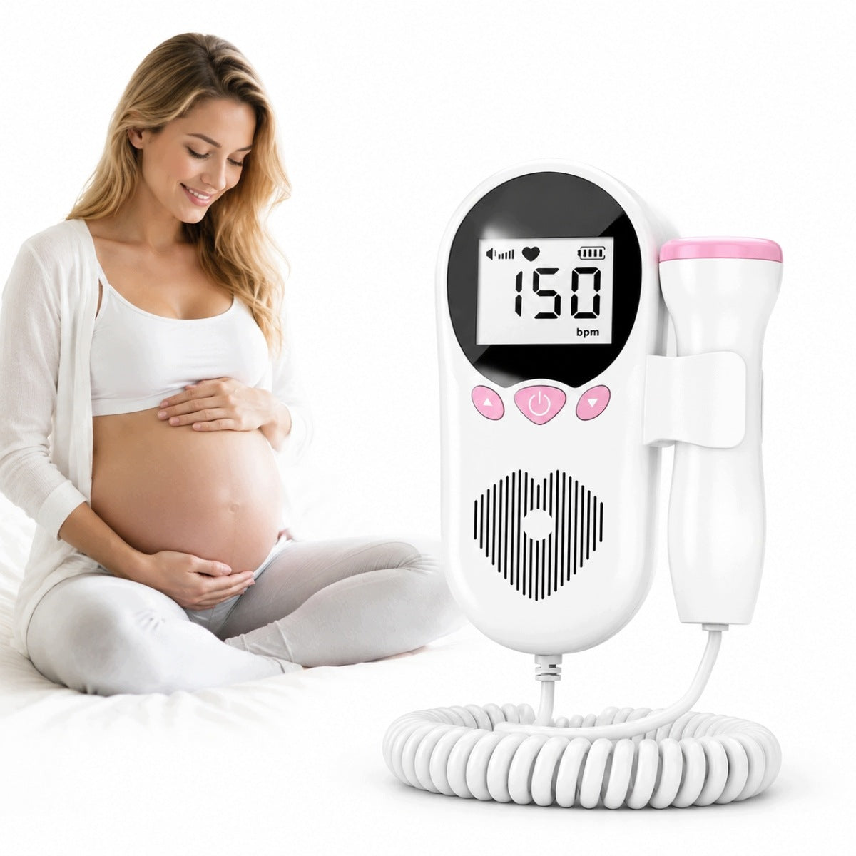 FETAL DOPPLER HEART RATE MONITOR DURING PREGNANCY BABY HEART RATE DETECTION