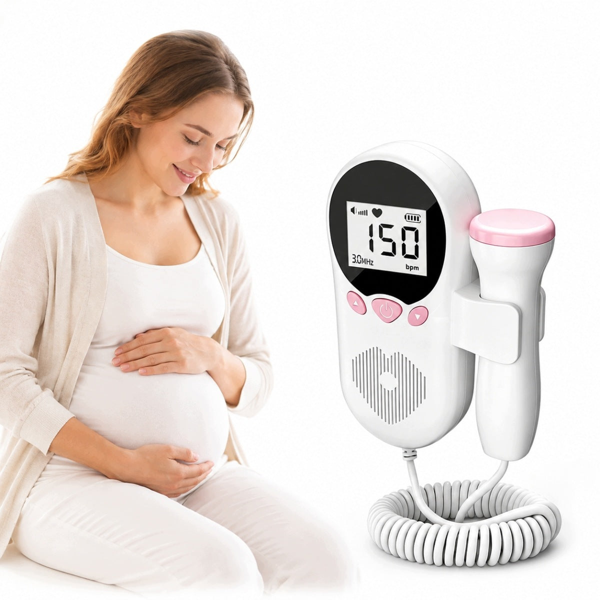 FETAL DOPPLER WITH LCD DISPLAY FOR LISTENING TO BABY'S HEARTBEAT