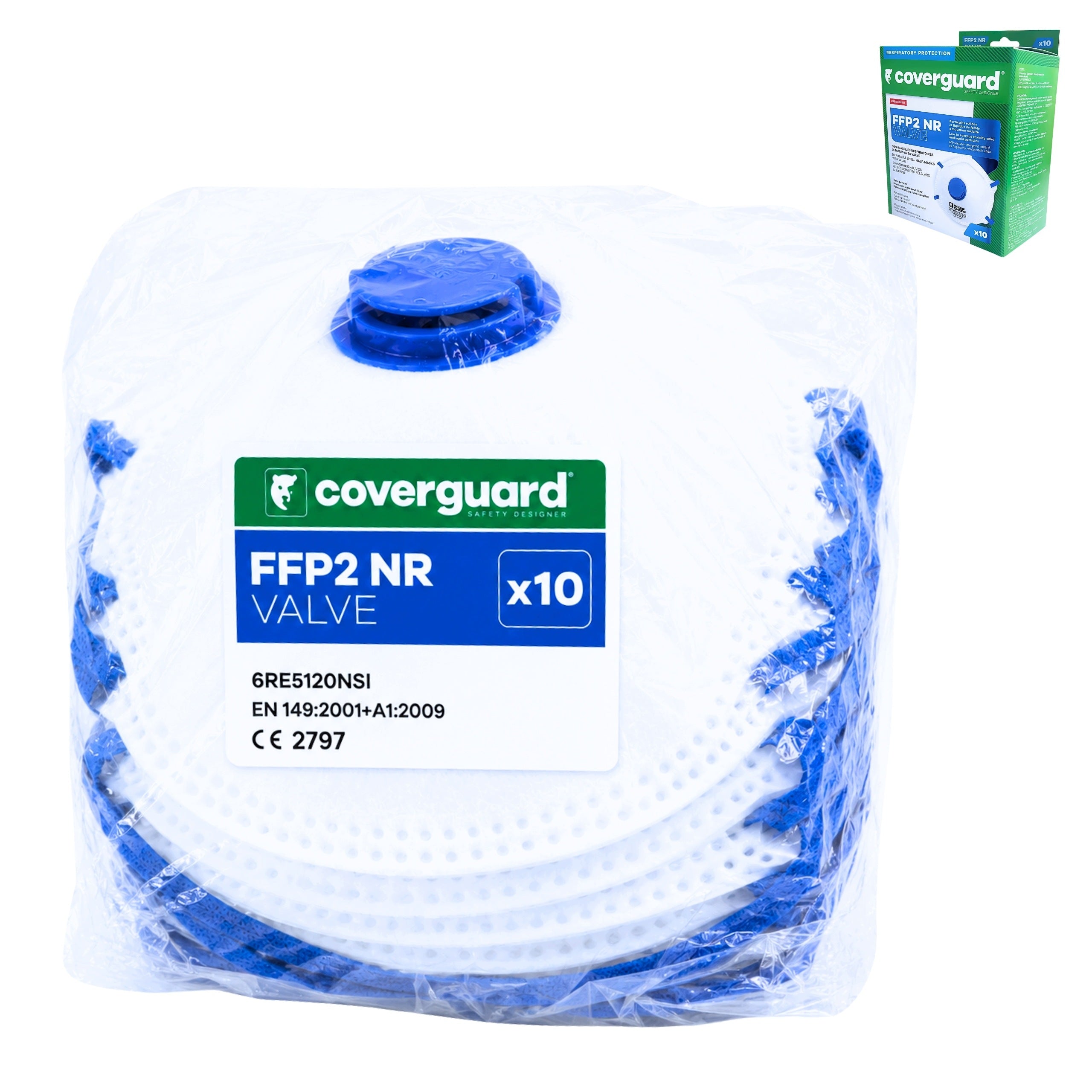 FFP2 Dust Protection Half Mask with Coverguard Valve - 10 Pcs CE